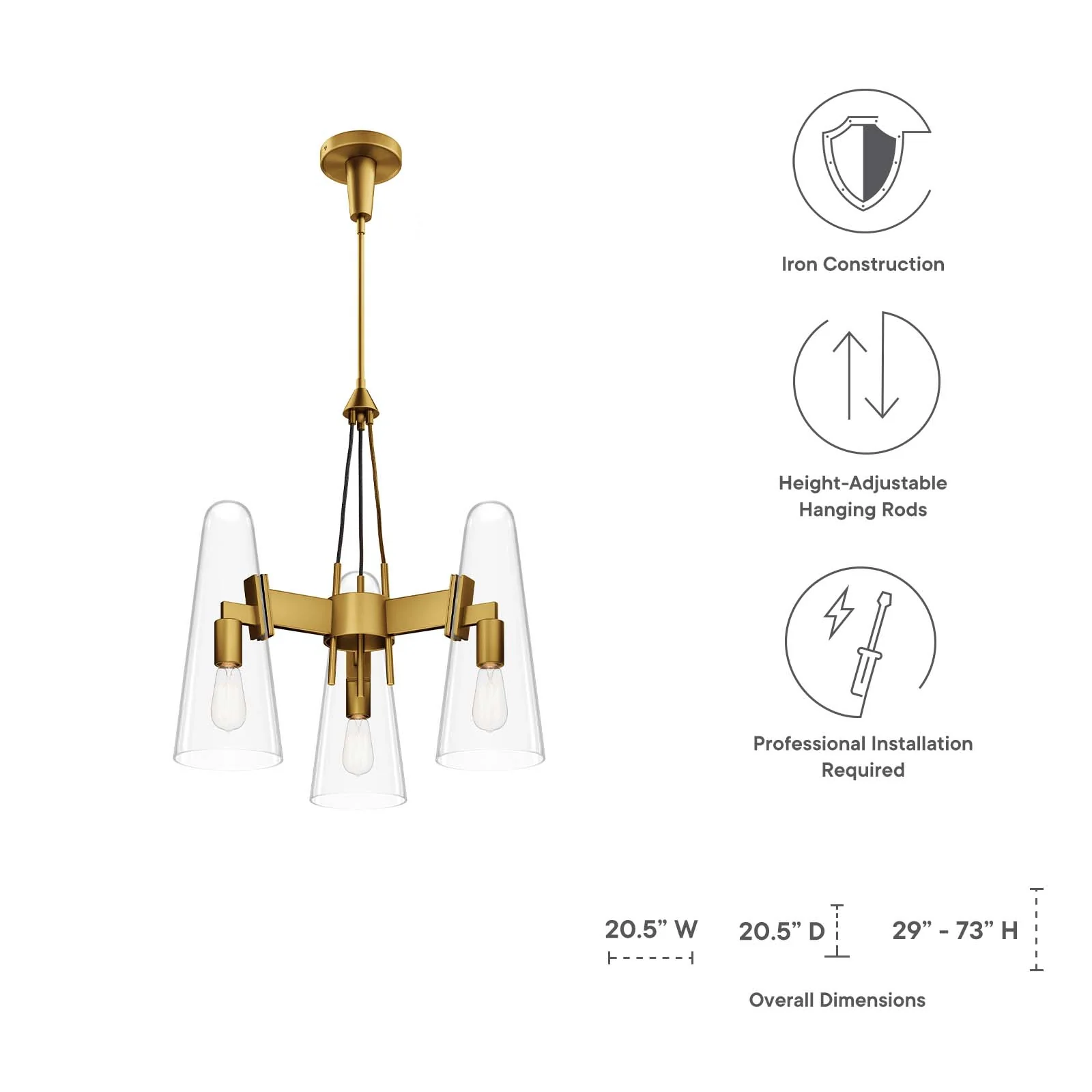 Beacon 3-Light Pendant Light By Modway - EEI-5647 - Image 16