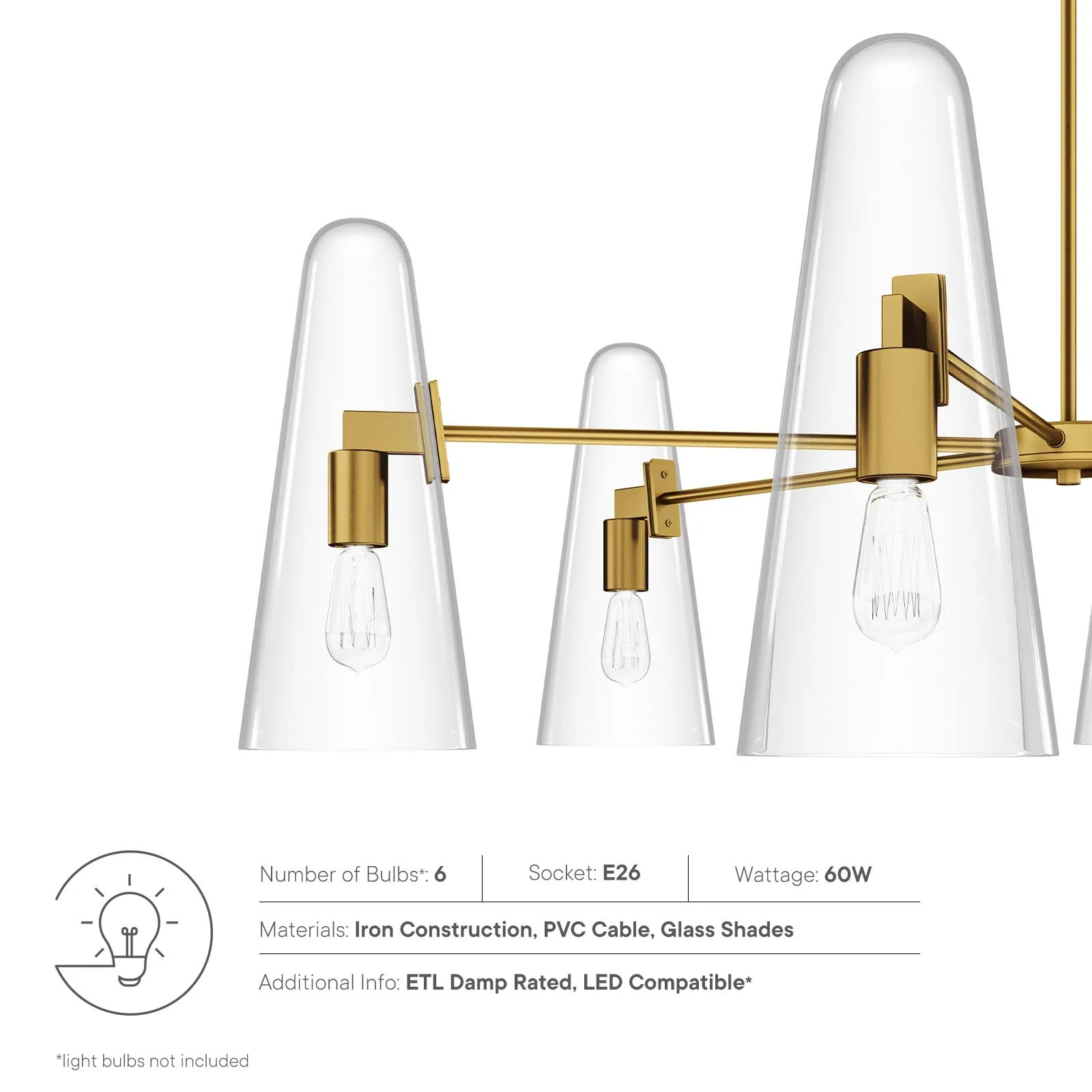 Beacon 6-Light Chandelier By Modway - EEI-5648 - Image 15