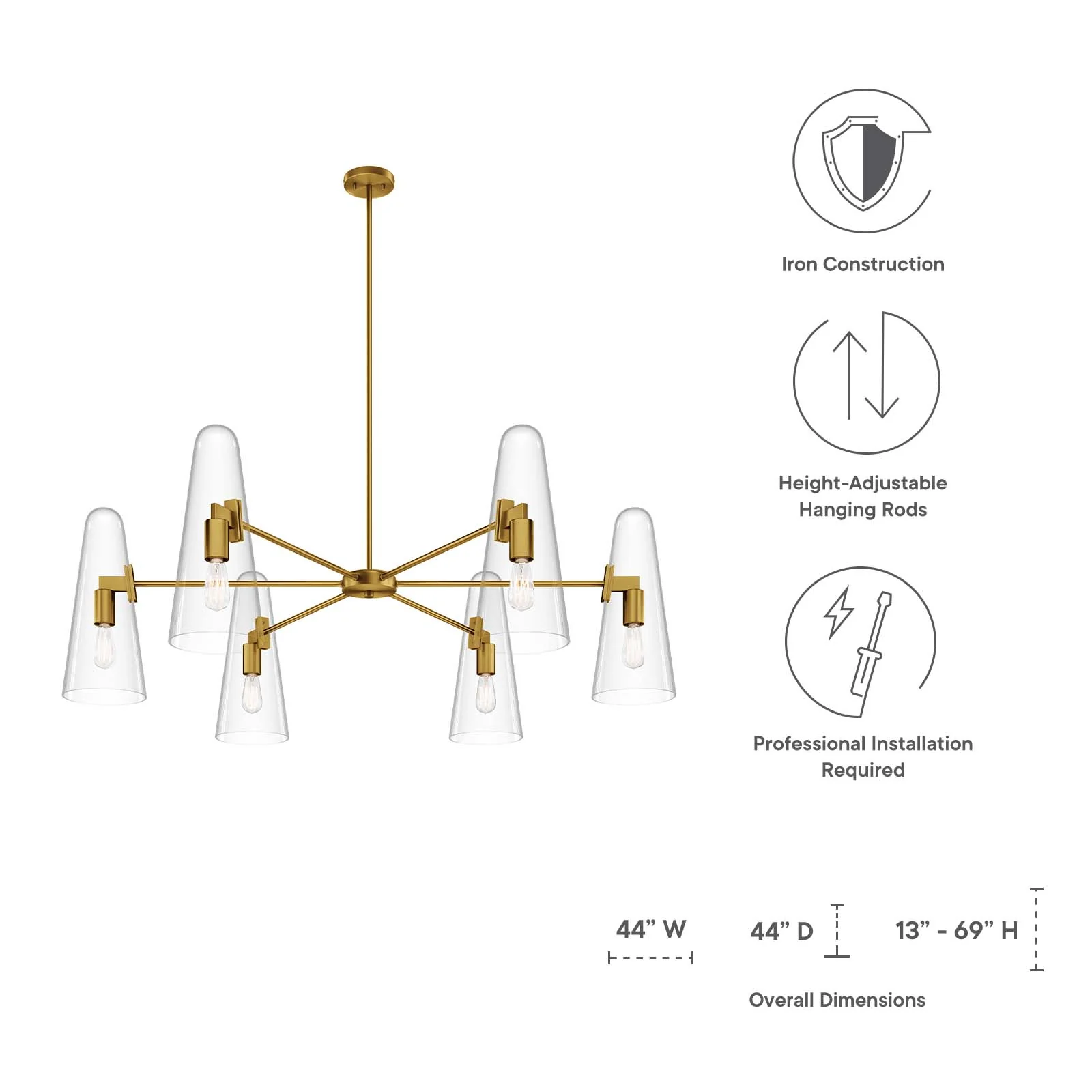 Beacon 6-Light Chandelier By Modway - EEI-5648 - Image 16