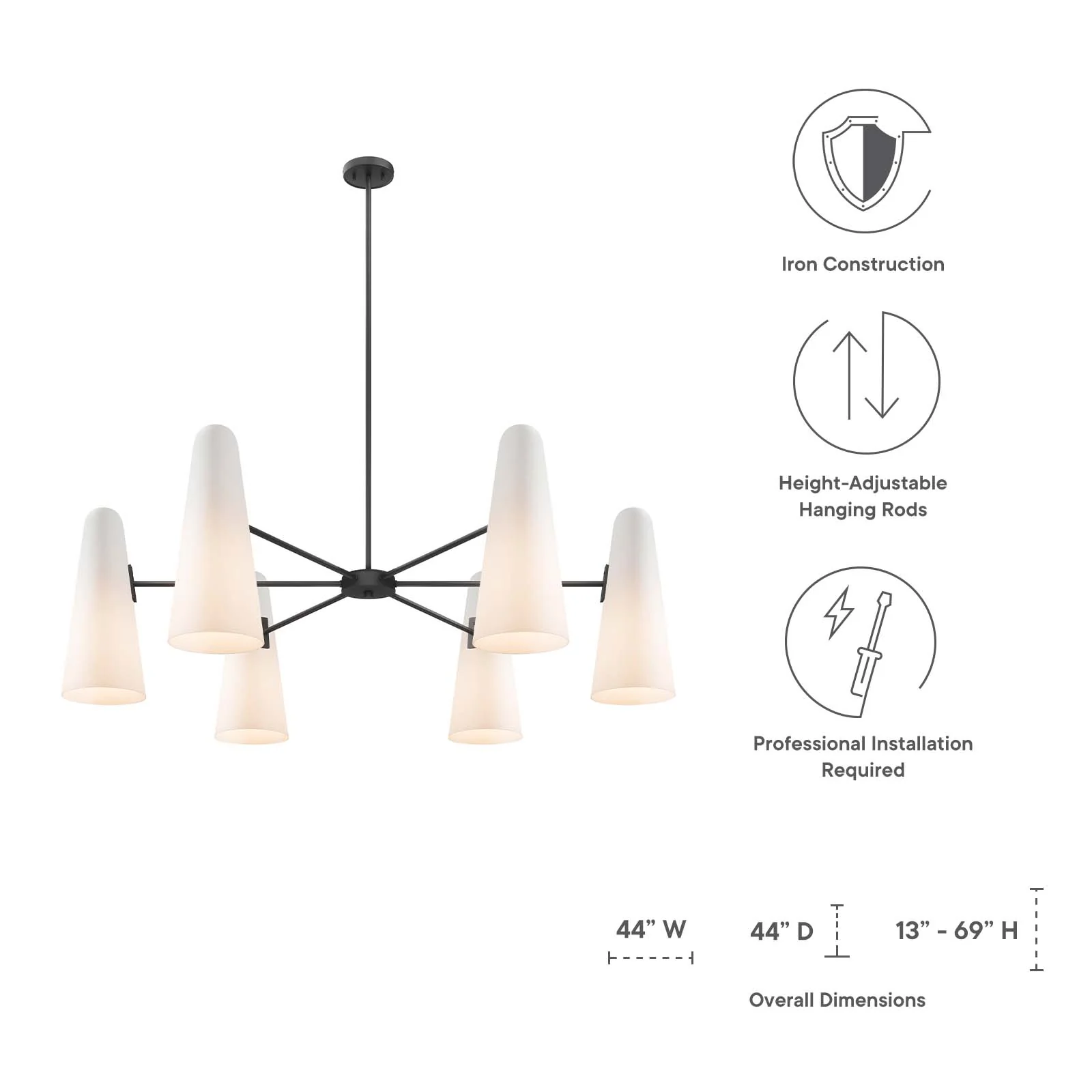 Beacon 6-Light Chandelier By Modway - EEI-5648 - Image 24