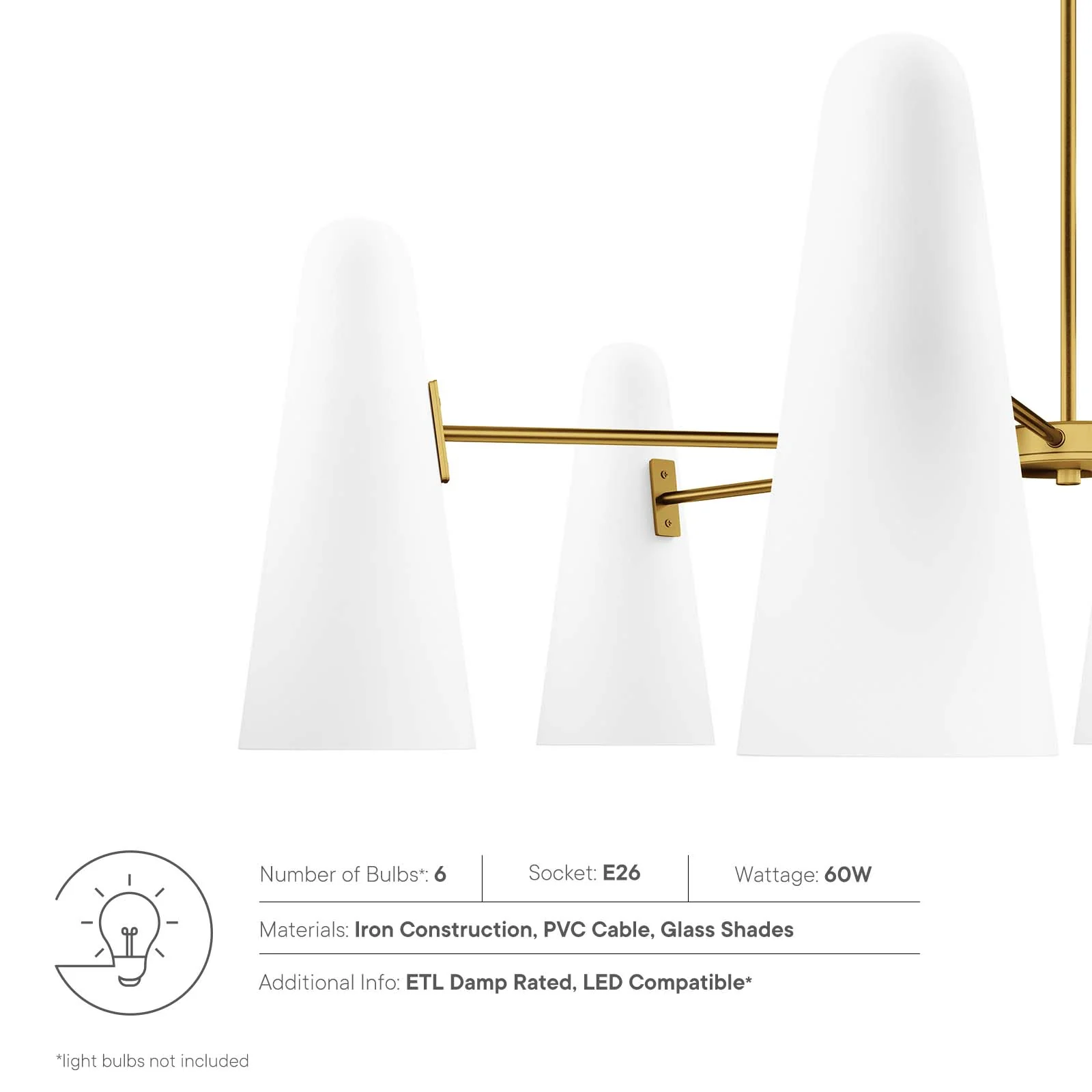 Beacon 6-Light Chandelier By Modway - EEI-5648 - Image 31