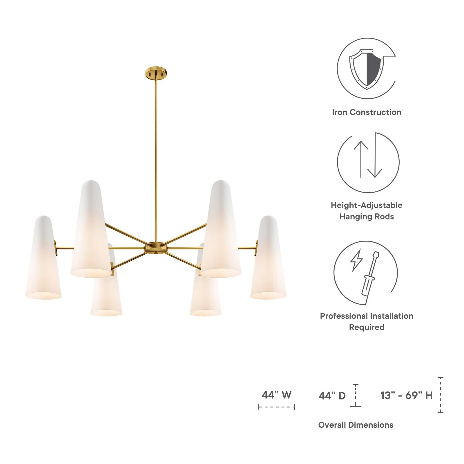 Beacon 6-Light Chandelier By Modway - EEI-5648 - Image 32