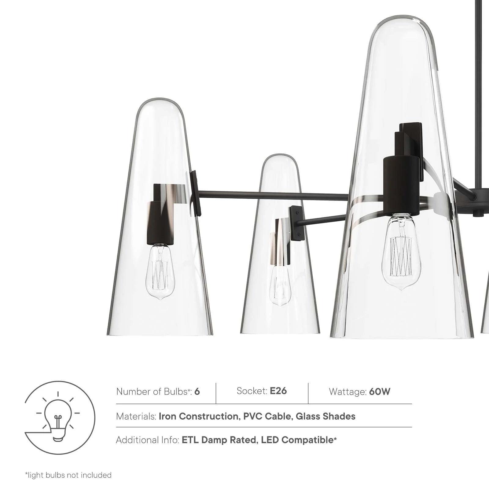 Beacon 6-Light Chandelier By Modway - EEI-5648 - Image 7