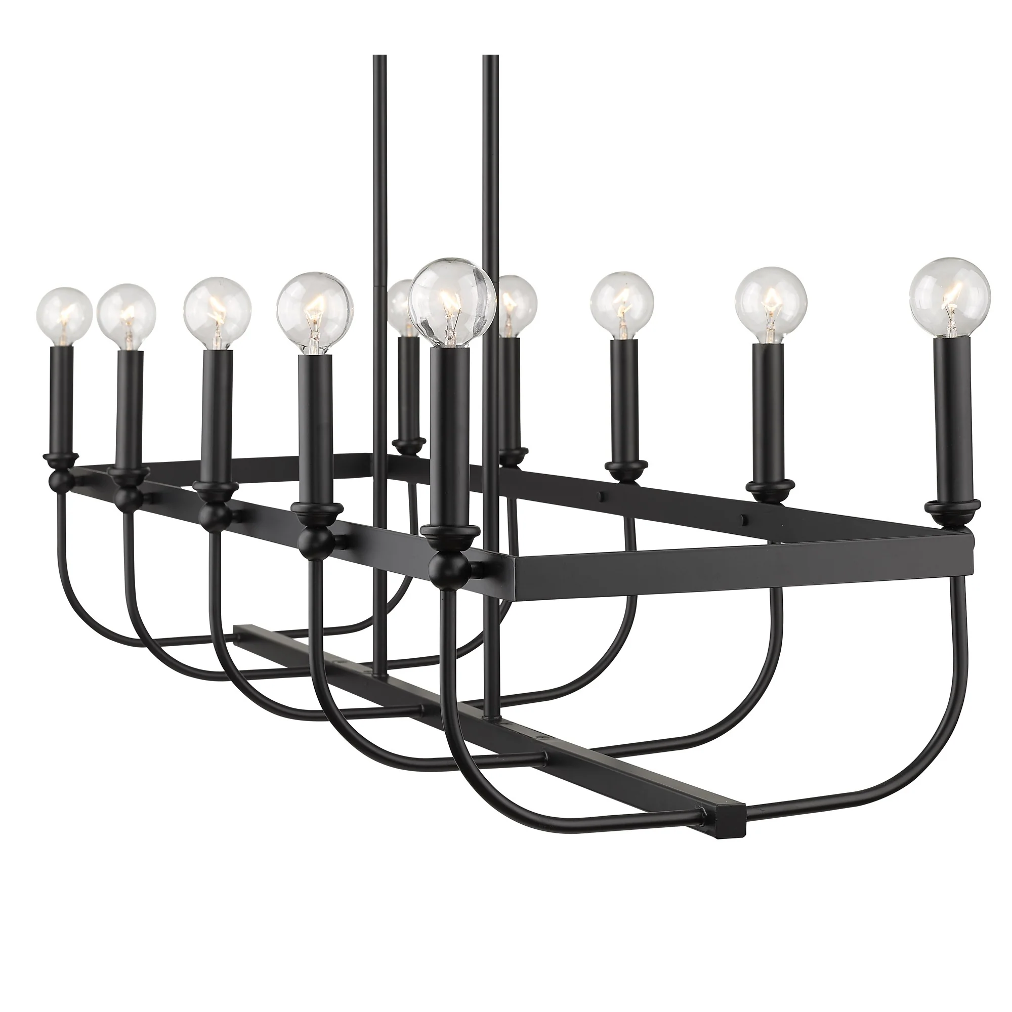 Beckett 10-Light Matte Black Island Pendant By Homeroots - Image 4