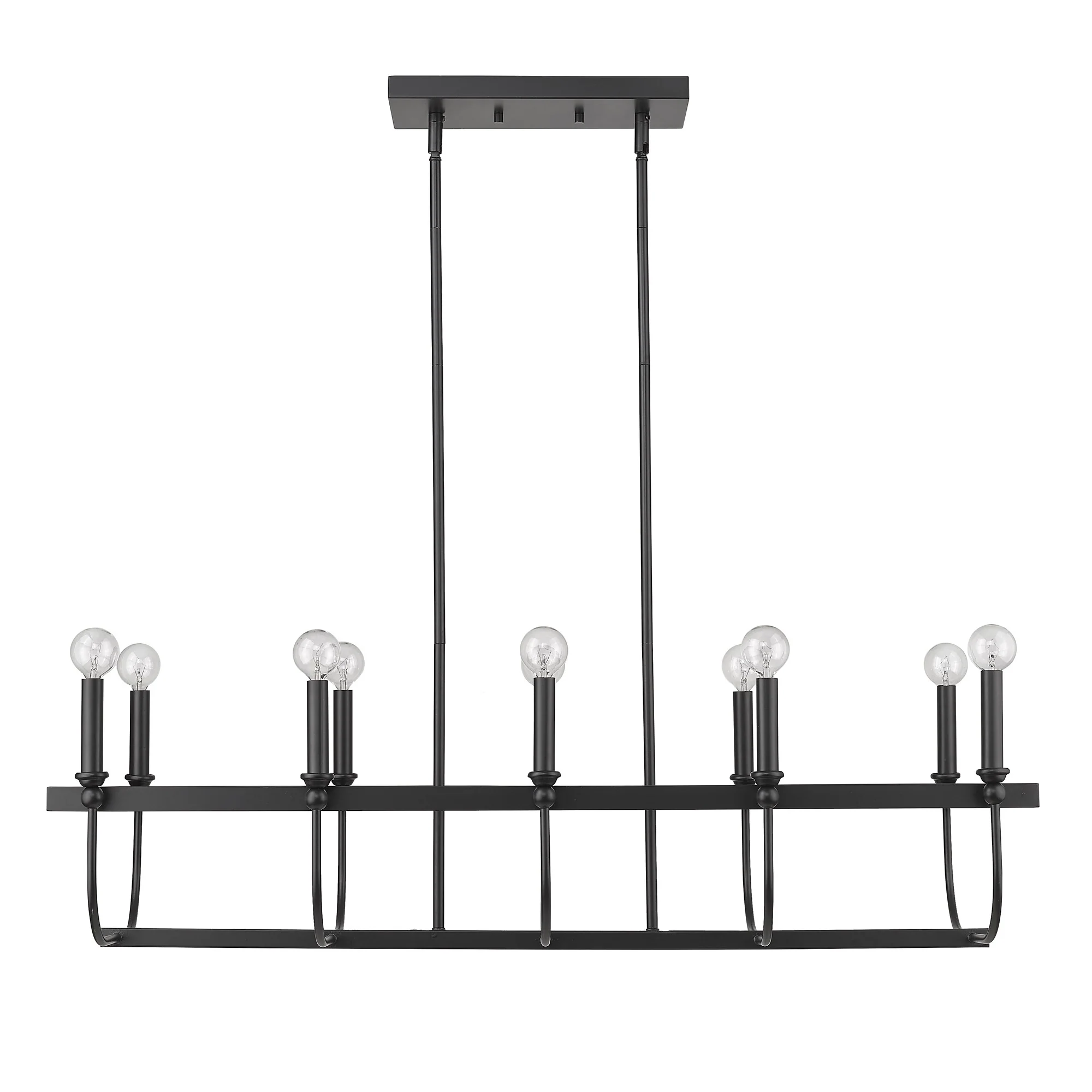 Beckett 10-Light Matte Black Island Pendant By Homeroots - Image 5