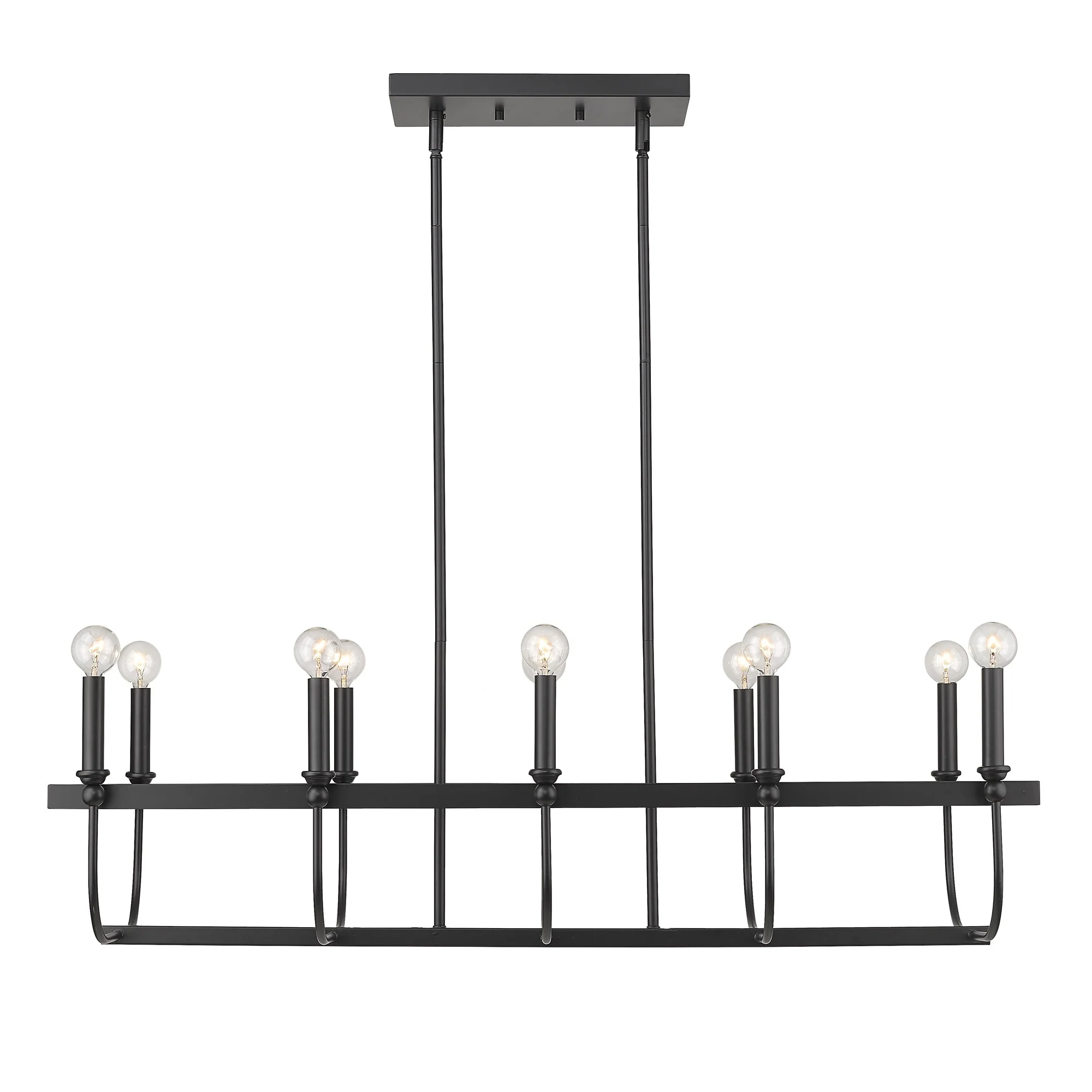 Beckett 10-Light Matte Black Island Pendant By Homeroots - Image 6
