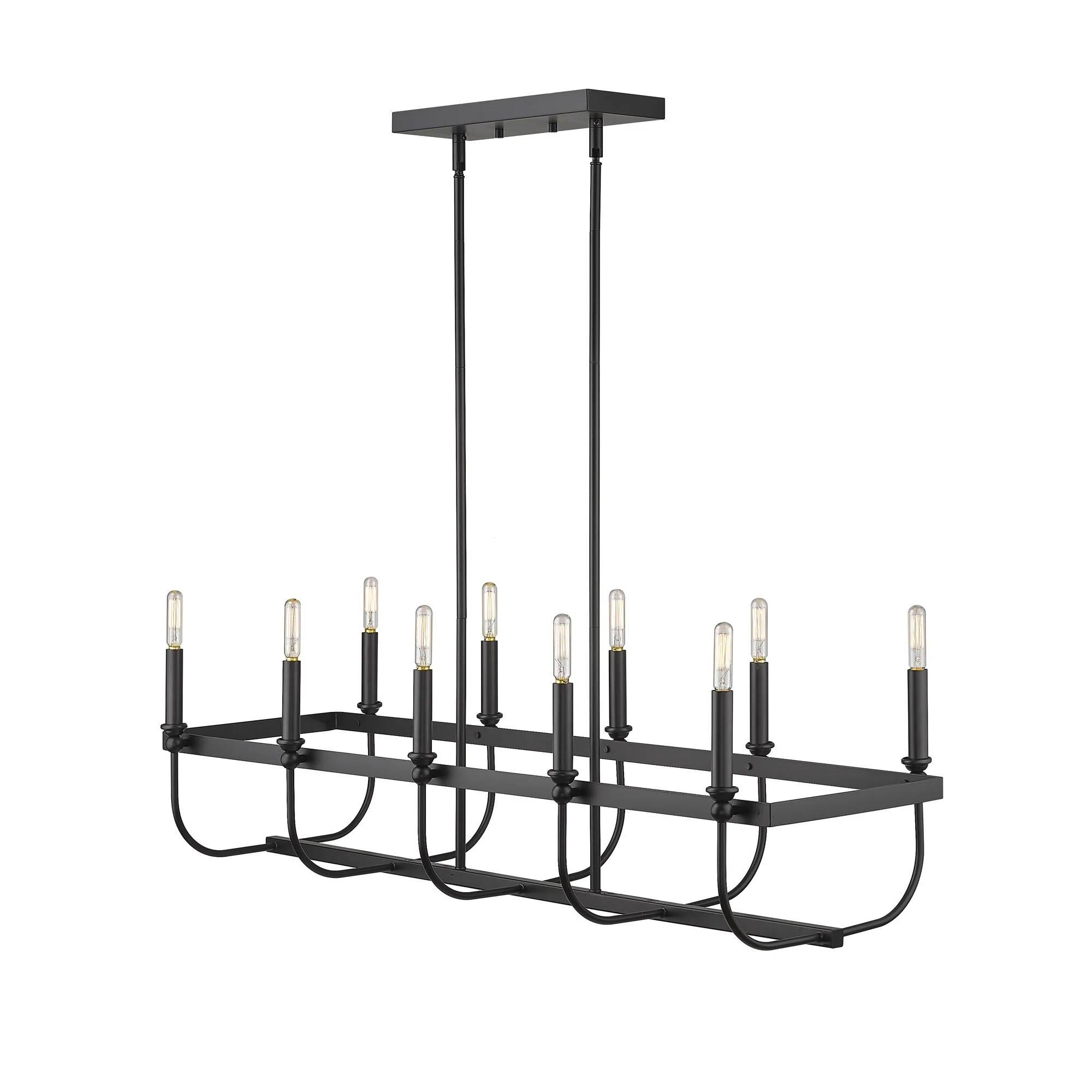 Beckett 10-Light Matte Black Island Pendant By Homeroots - Image 8