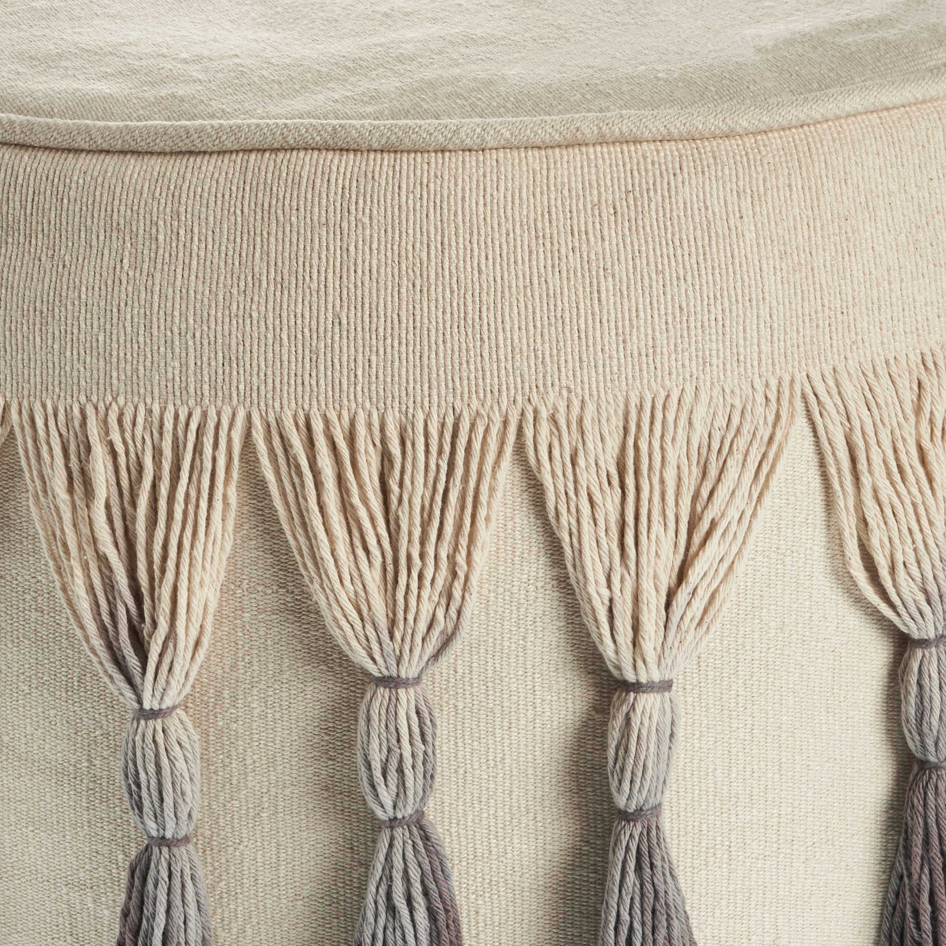 Beige 100% Cotton Ottoman By Homeroots - Image 3