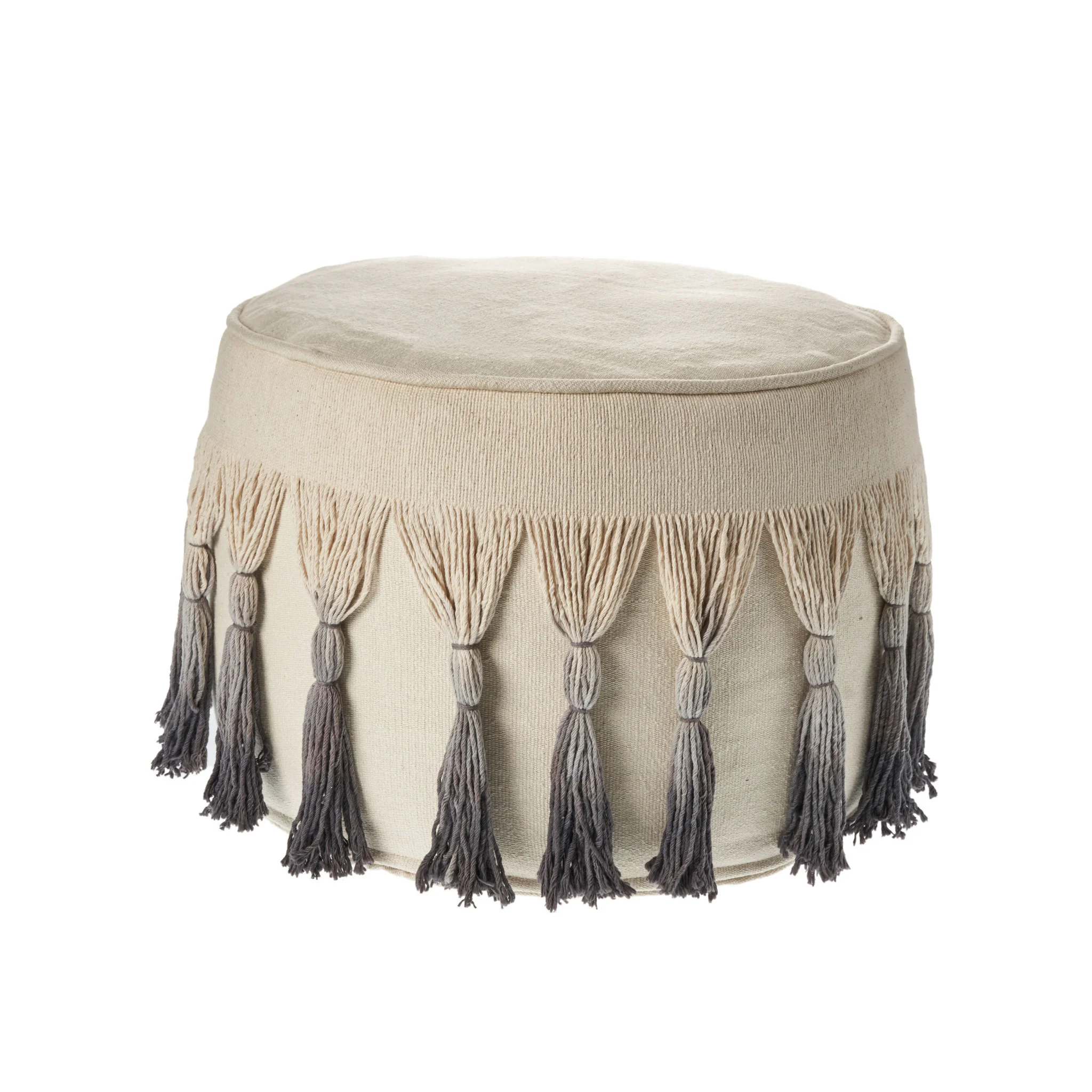 Beige 100% Cotton Ottoman By Homeroots - Image 4