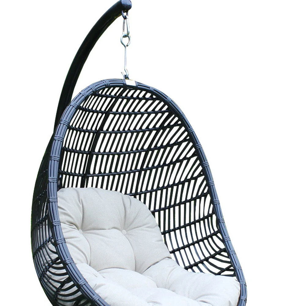 Beige Aluminum Outdoor Swing Chair with Beige Cushion By Homeroots - Image 5