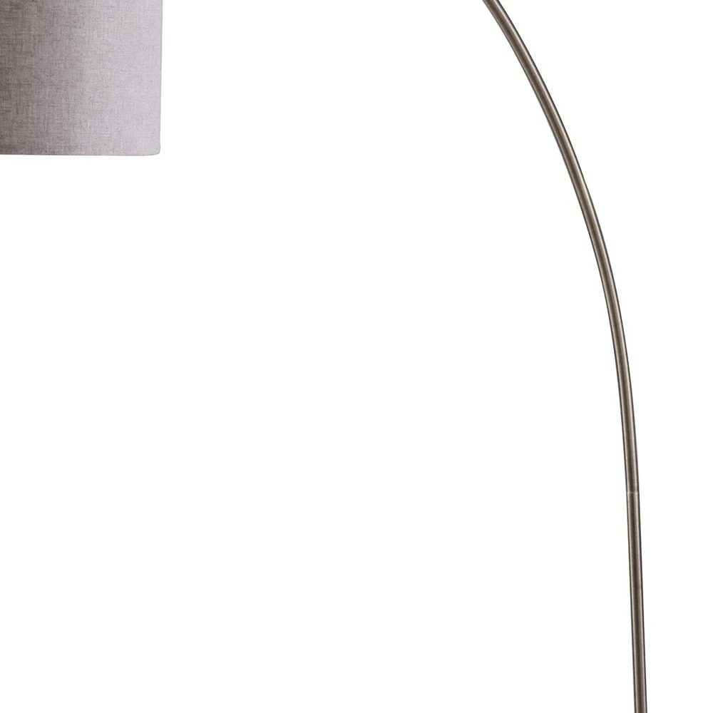 Beige And Antique Gold Arched Floor Lamp With Gray Drum Shade By Homeroots - Image 4