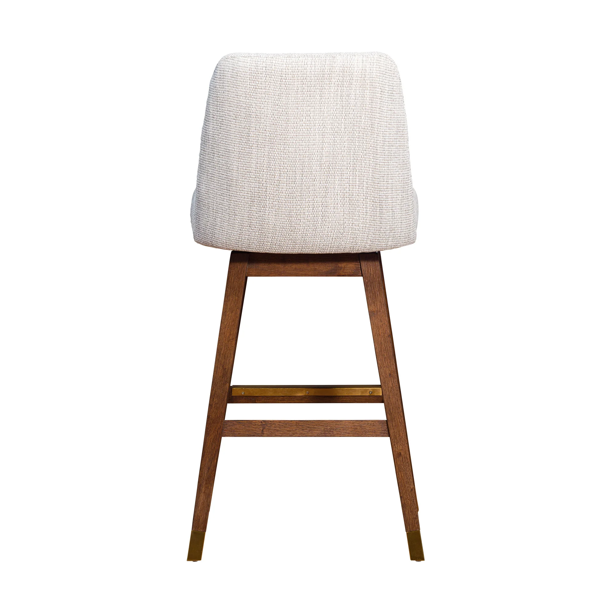 Beige and Brown Solid Wood Bar Height Swivel Bar Chair By Homeroots - Image 5