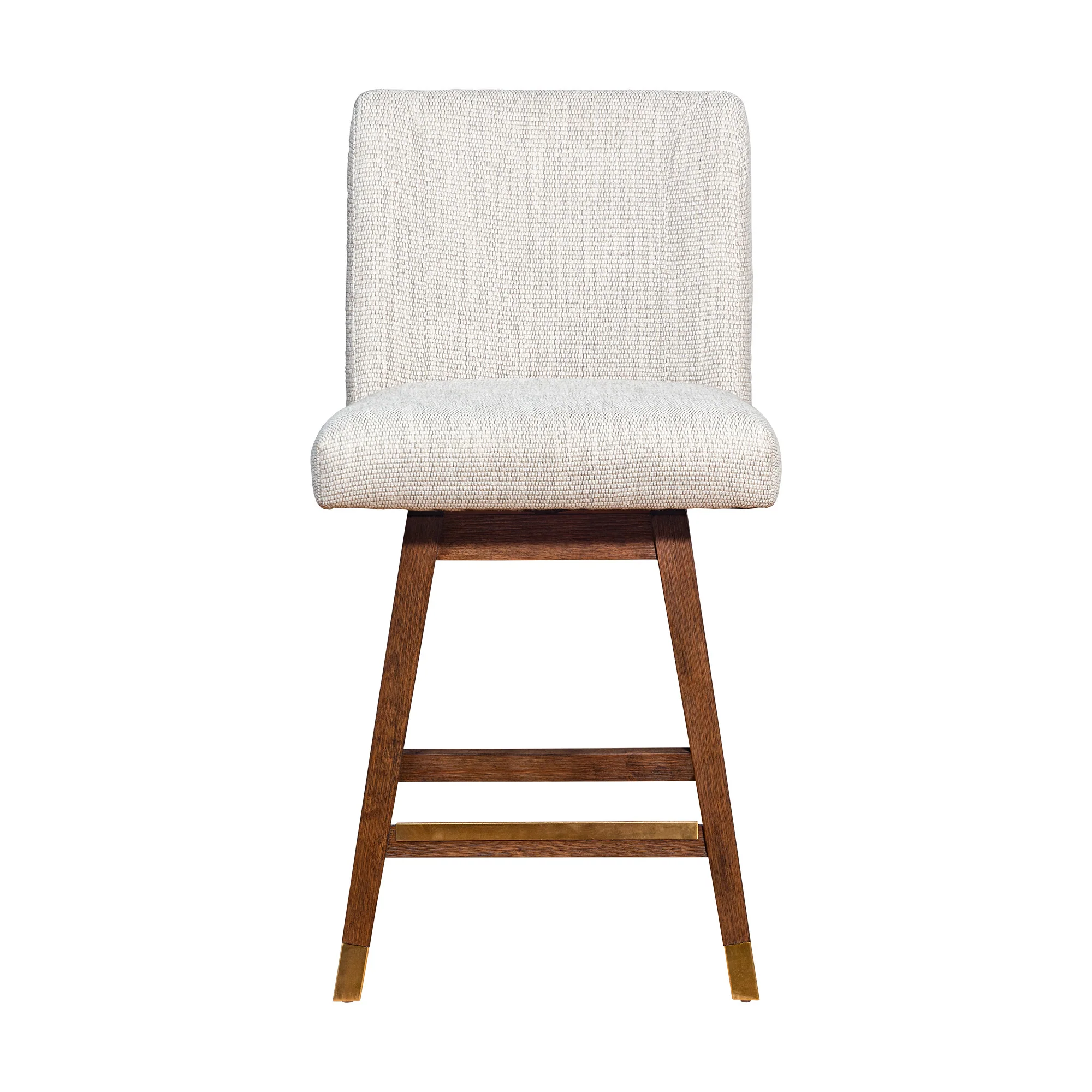 Beige And Brown Solid Wood Swivel Bar Height Bar Chair By Homeroots - Image 3