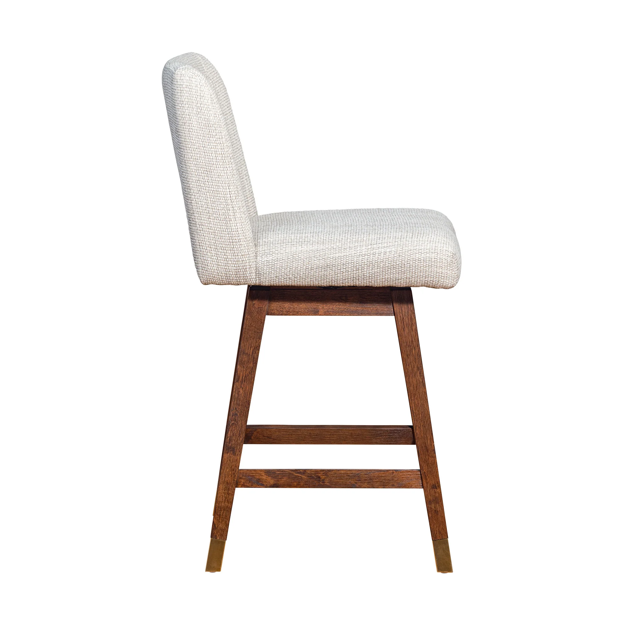 Beige And Brown Solid Wood Swivel Bar Height Bar Chair By Homeroots - Image 4