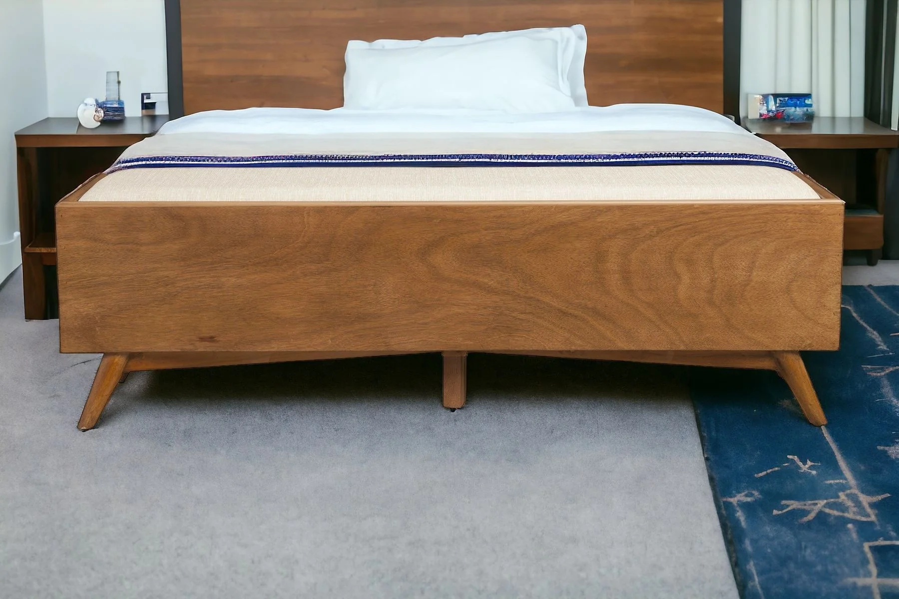 Beige and Brown Upholstered Polyester Blend Bench with Drawers By Homeroots - Image 4