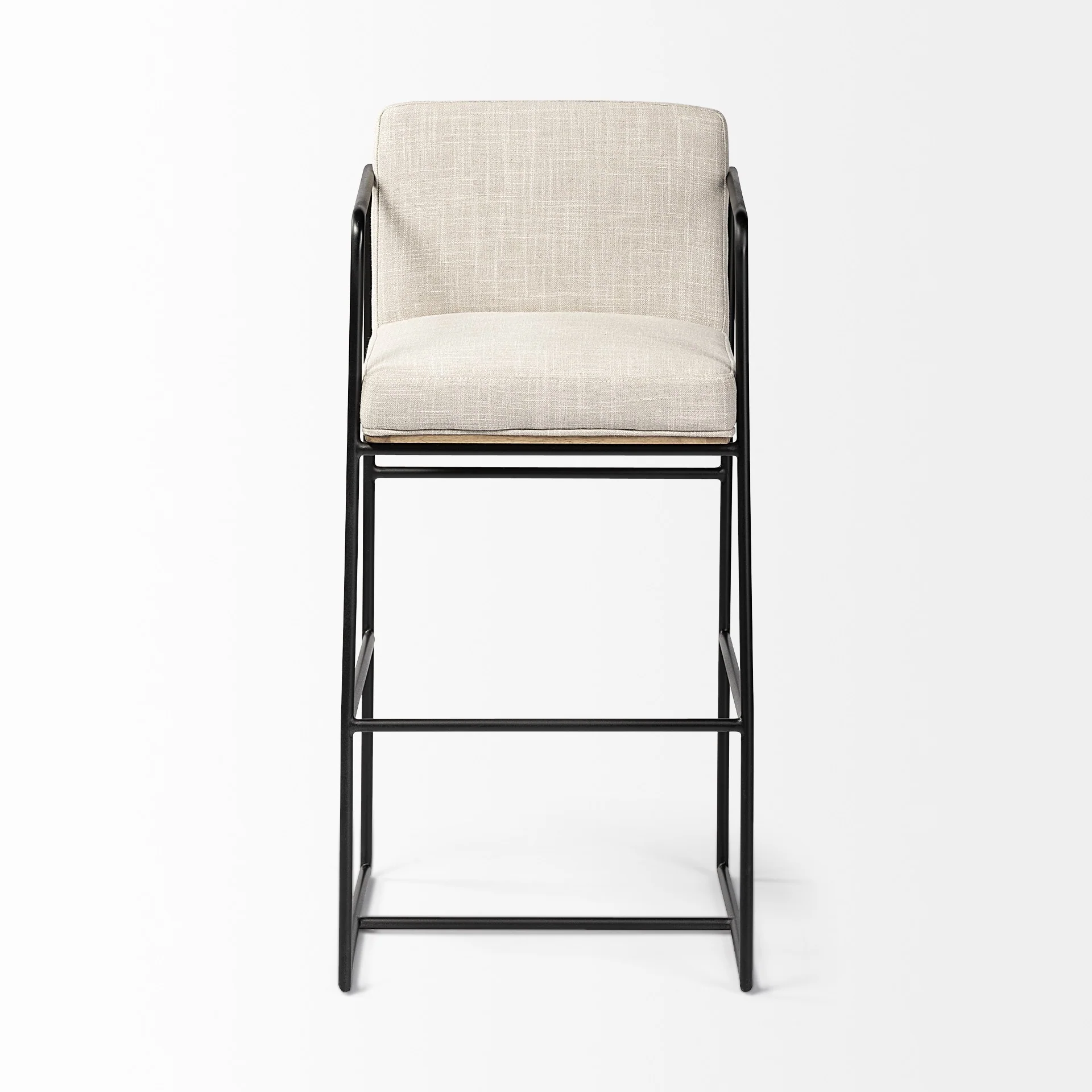 Beige Black Framed Counter Stool By Homeroots - Image 2