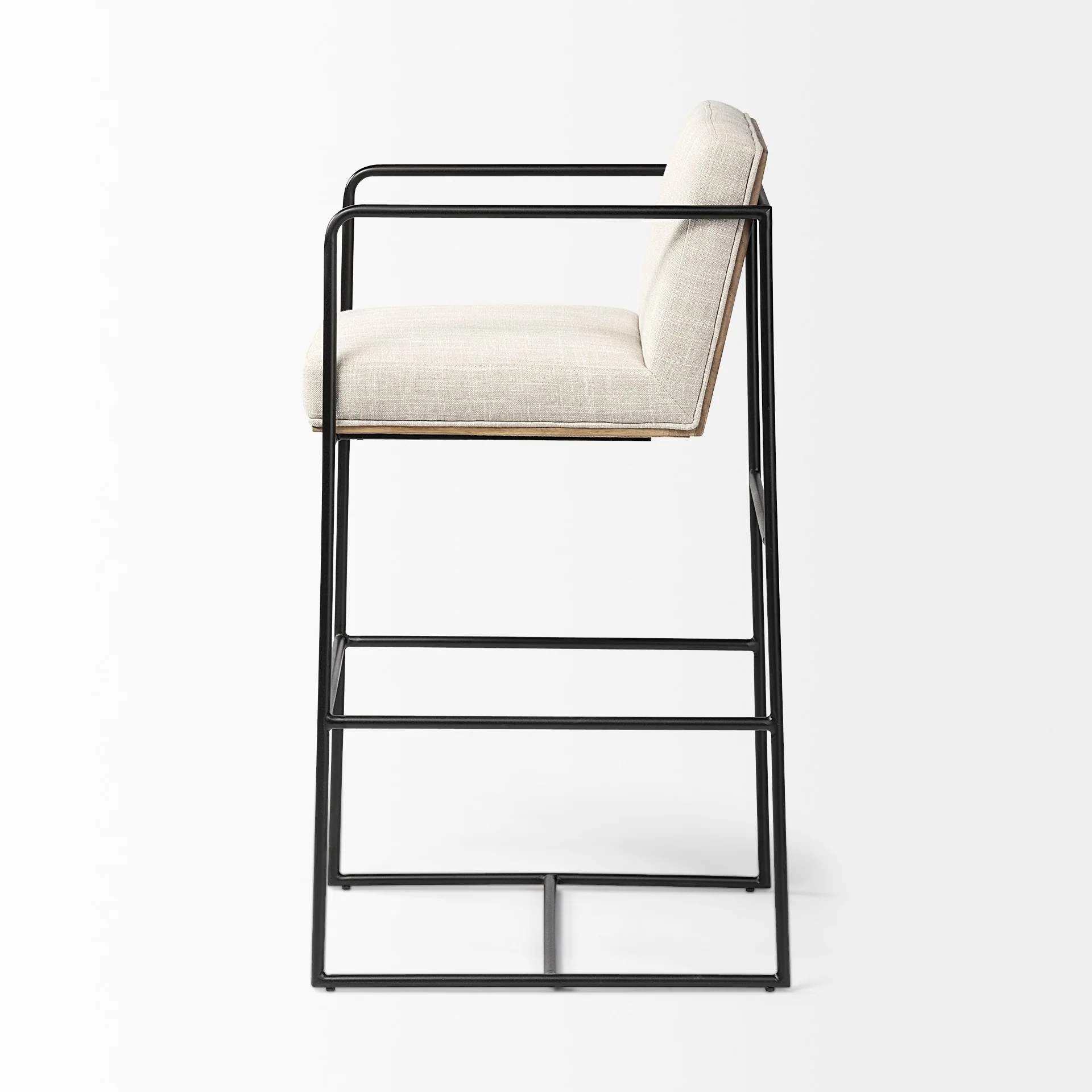 Beige Black Framed Counter Stool By Homeroots - Image 3