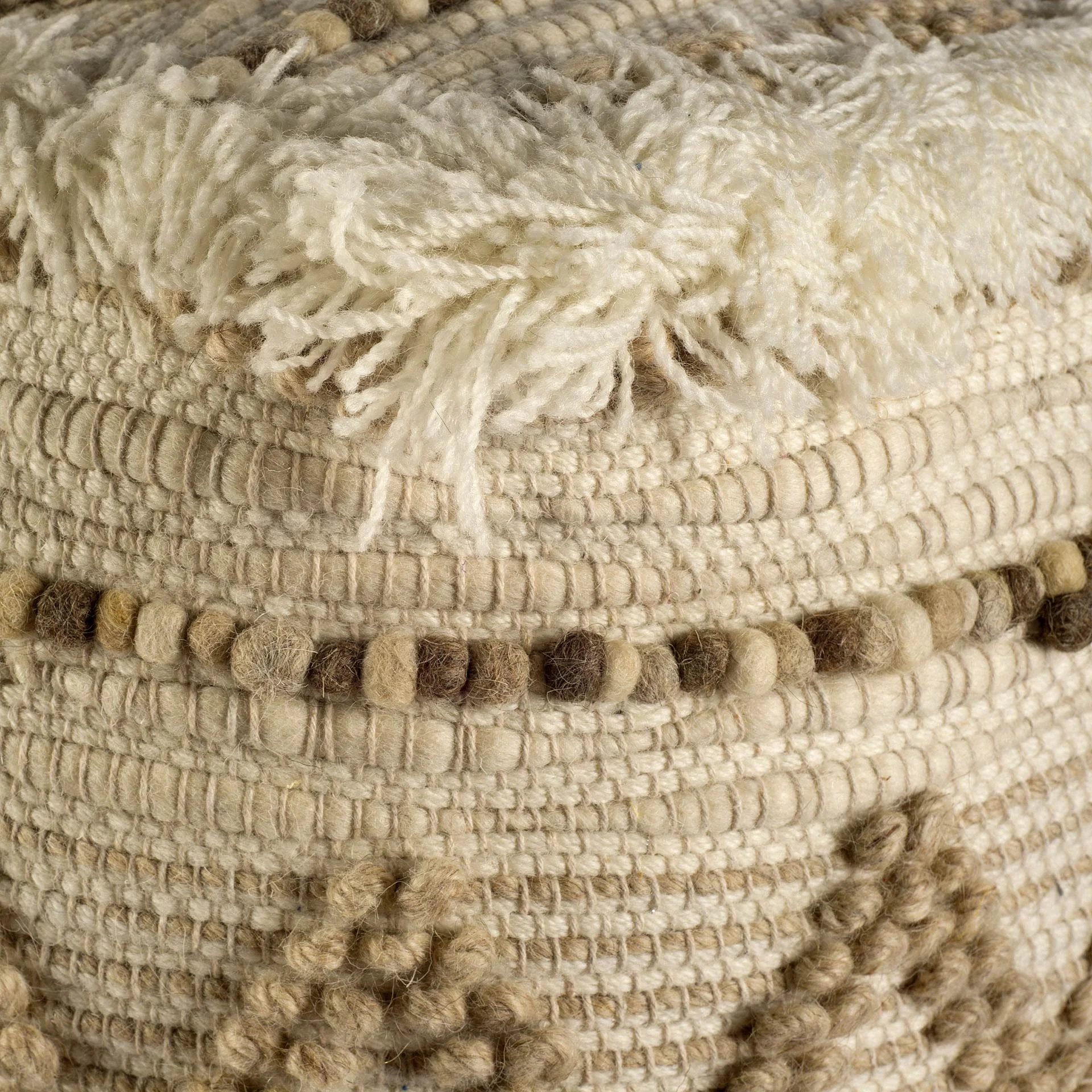 Beige Cotton Blend Ottoman By Homeroots - Image 7