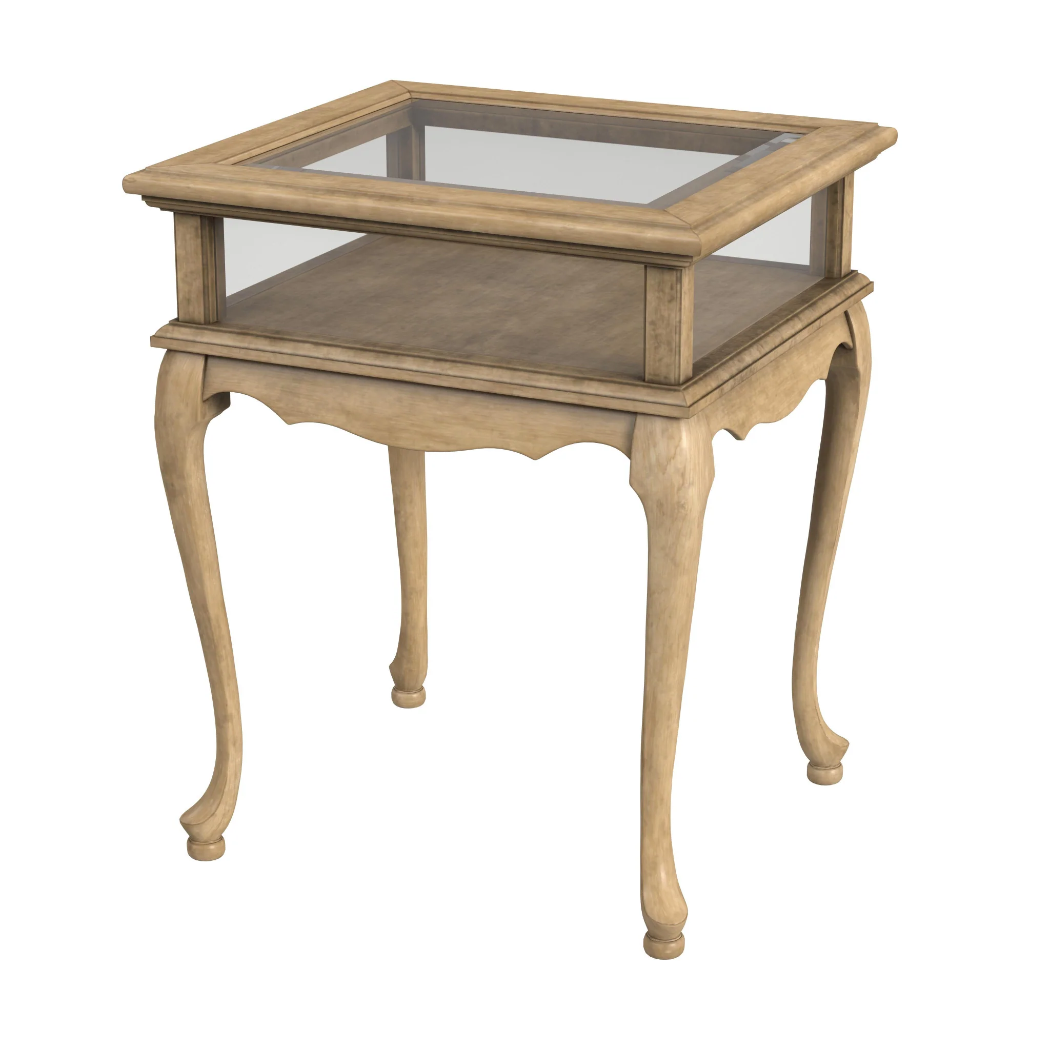 Beige Distressed Glass And Solid Wood End Table By Homeroots - Image 3