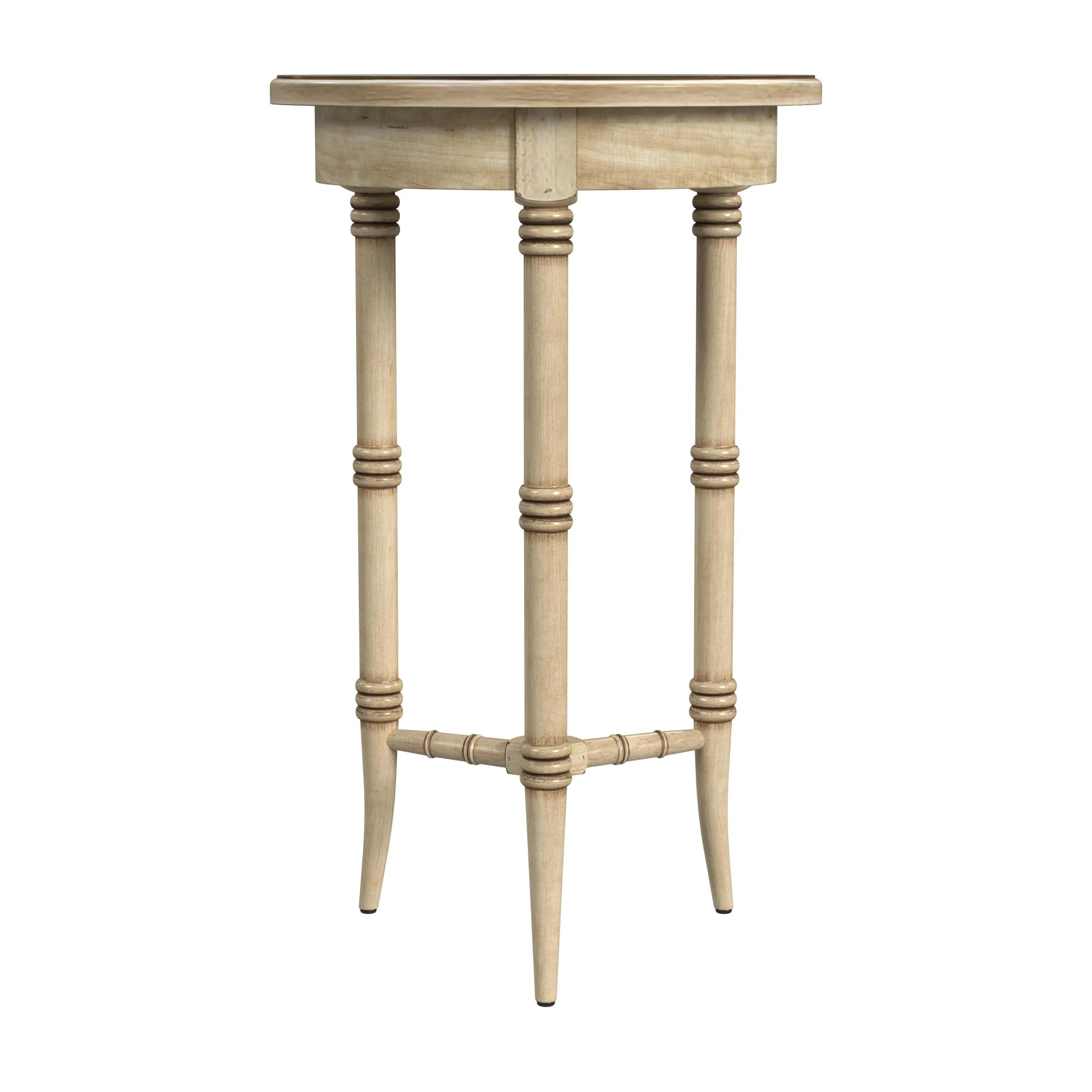 Beige Distressed Wood Round End Table By Homeroots - Image 3