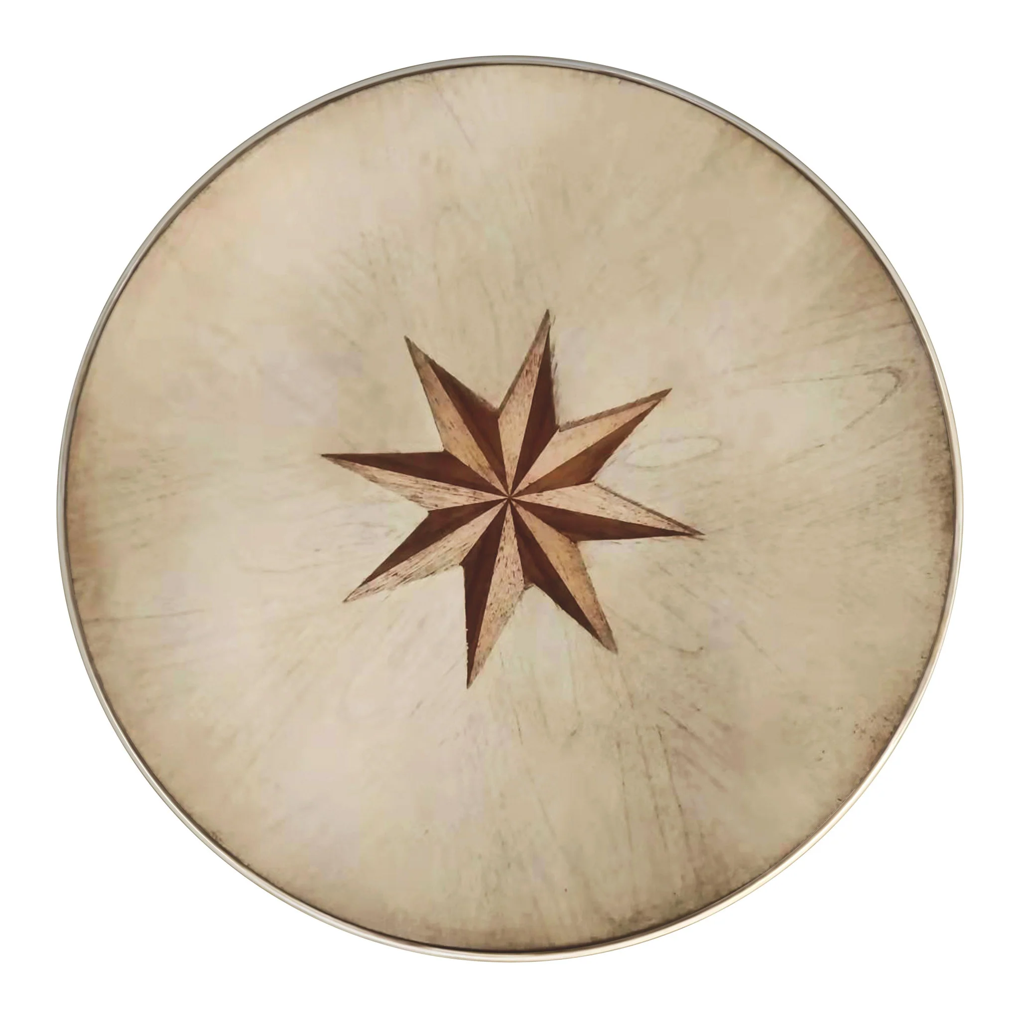 Beige Distressed Wood Round End Table By Homeroots - Image 4