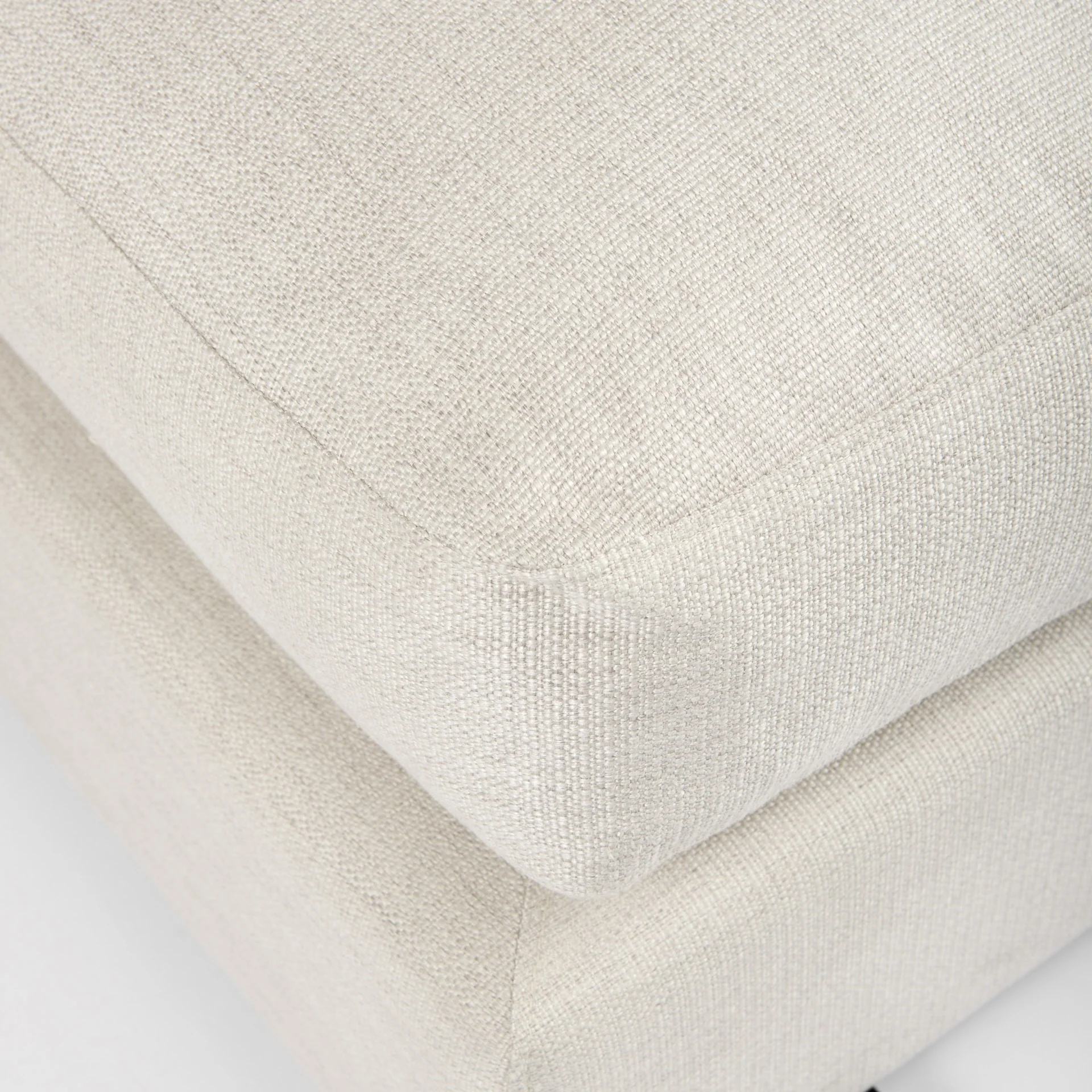 Beige Fabric Covered Full Size Ottoman By Homeroots - Image 2