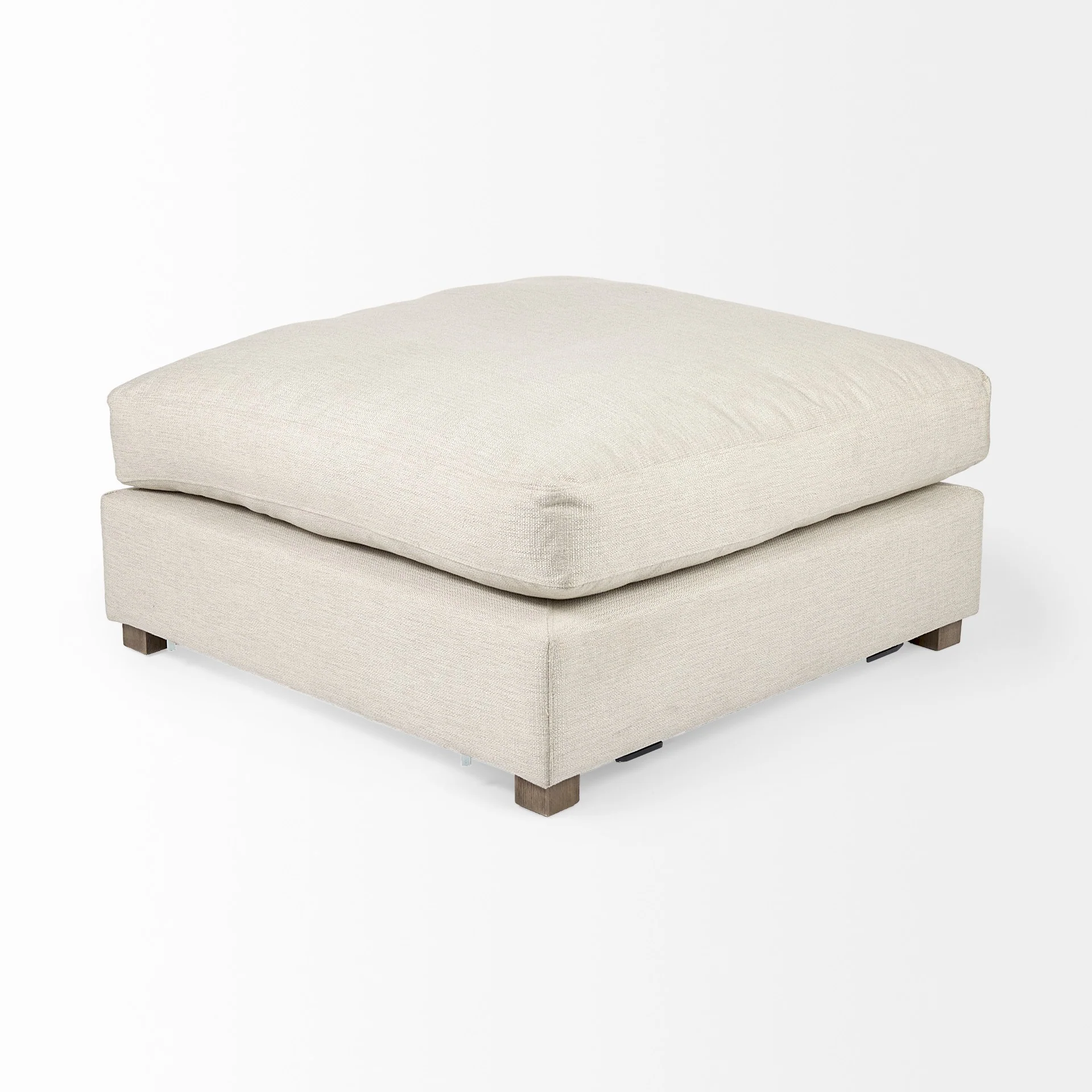 Beige Fabric Covered Full Size Ottoman By Homeroots - Image 4