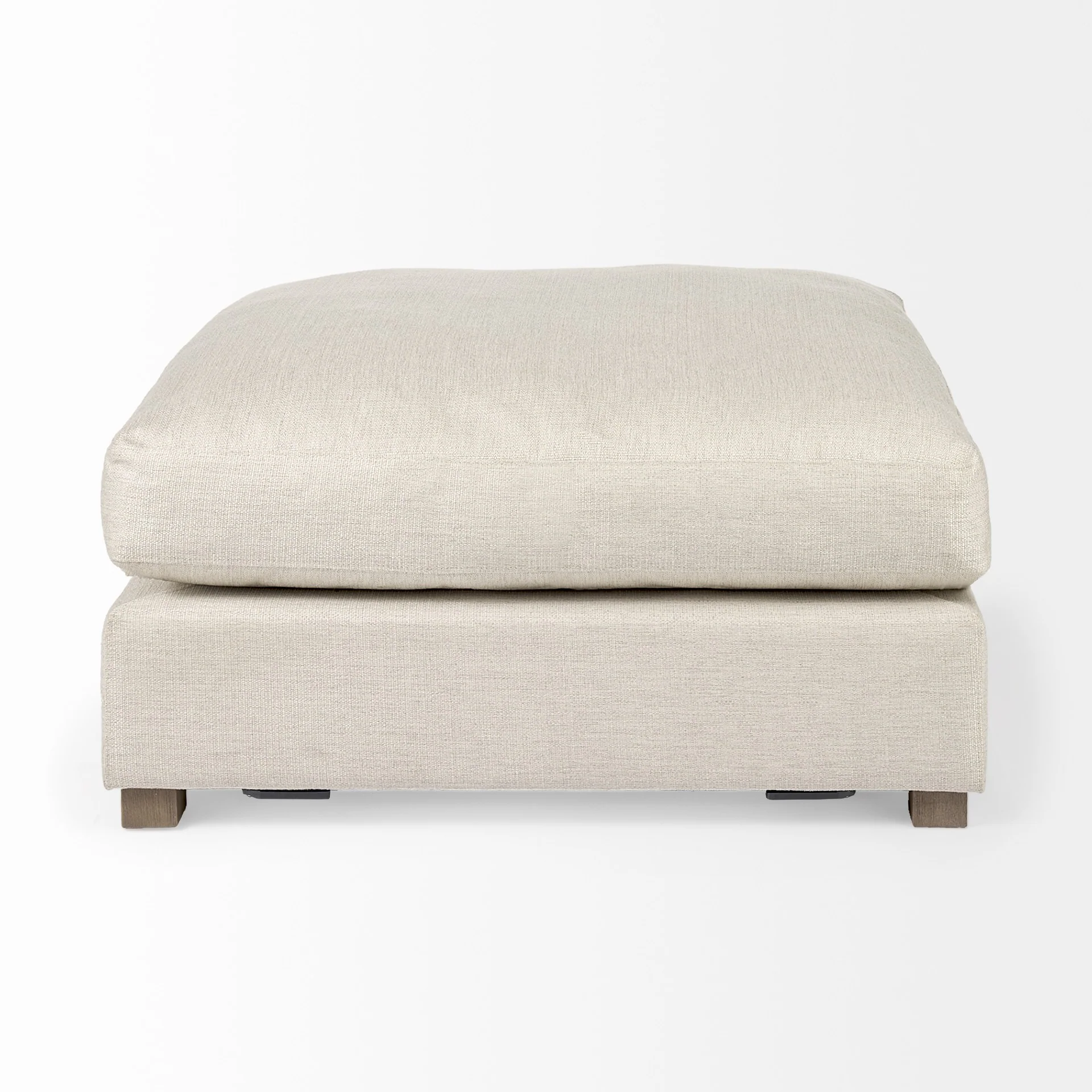 Beige Fabric Covered Full Size Ottoman By Homeroots - Image 5