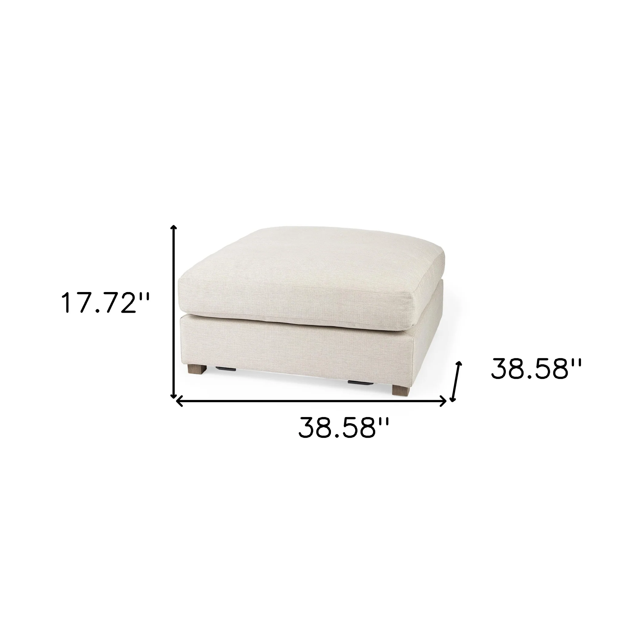 Beige Fabric Covered Full Size Ottoman By Homeroots - Image 8