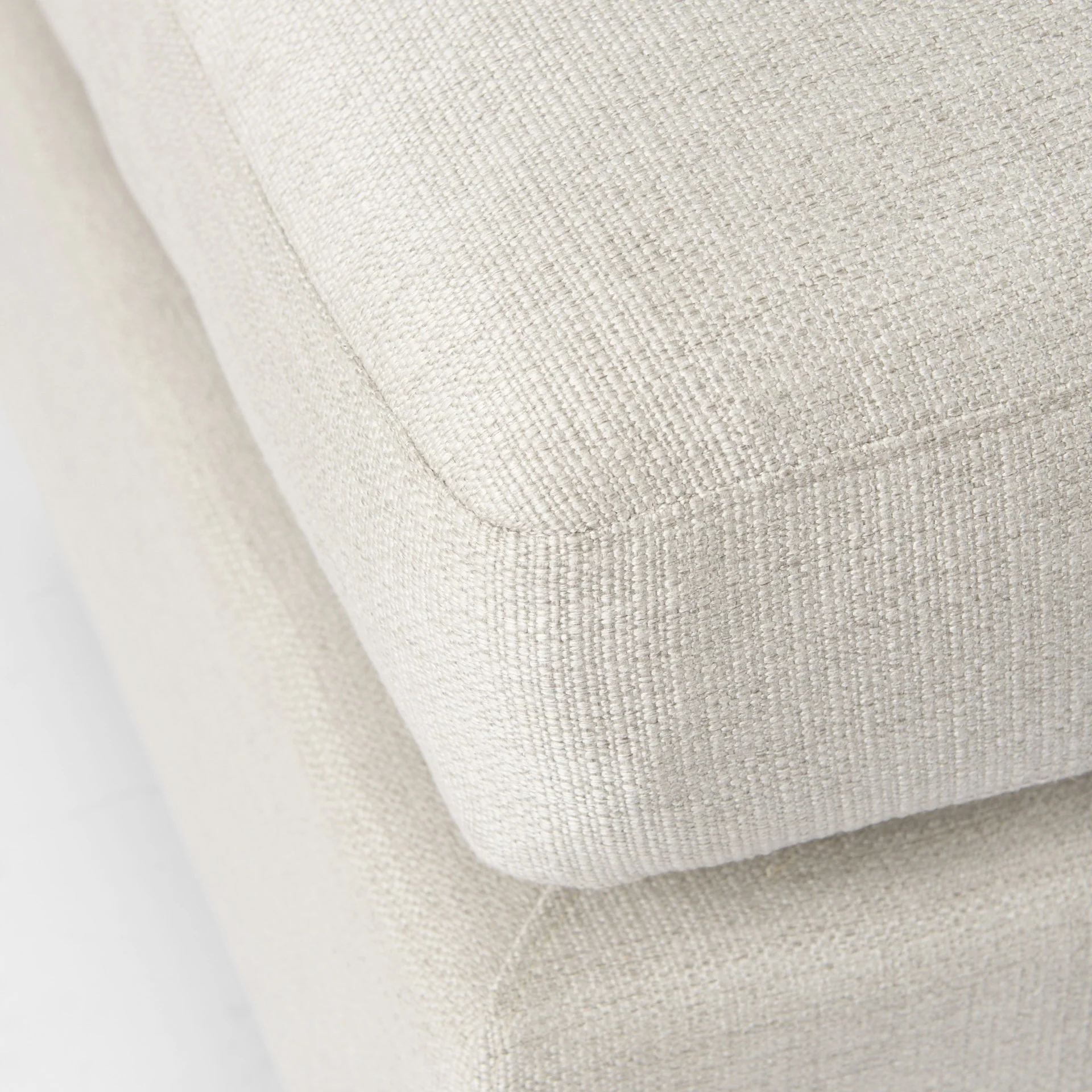 Beige Fabric Covered Half Ottoman By Homeroots - Image 2