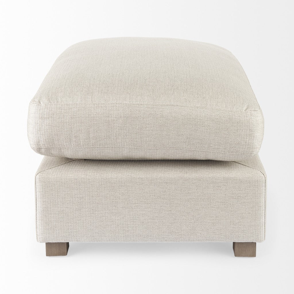 Beige Fabric Covered Half Ottoman By Homeroots - Image 4