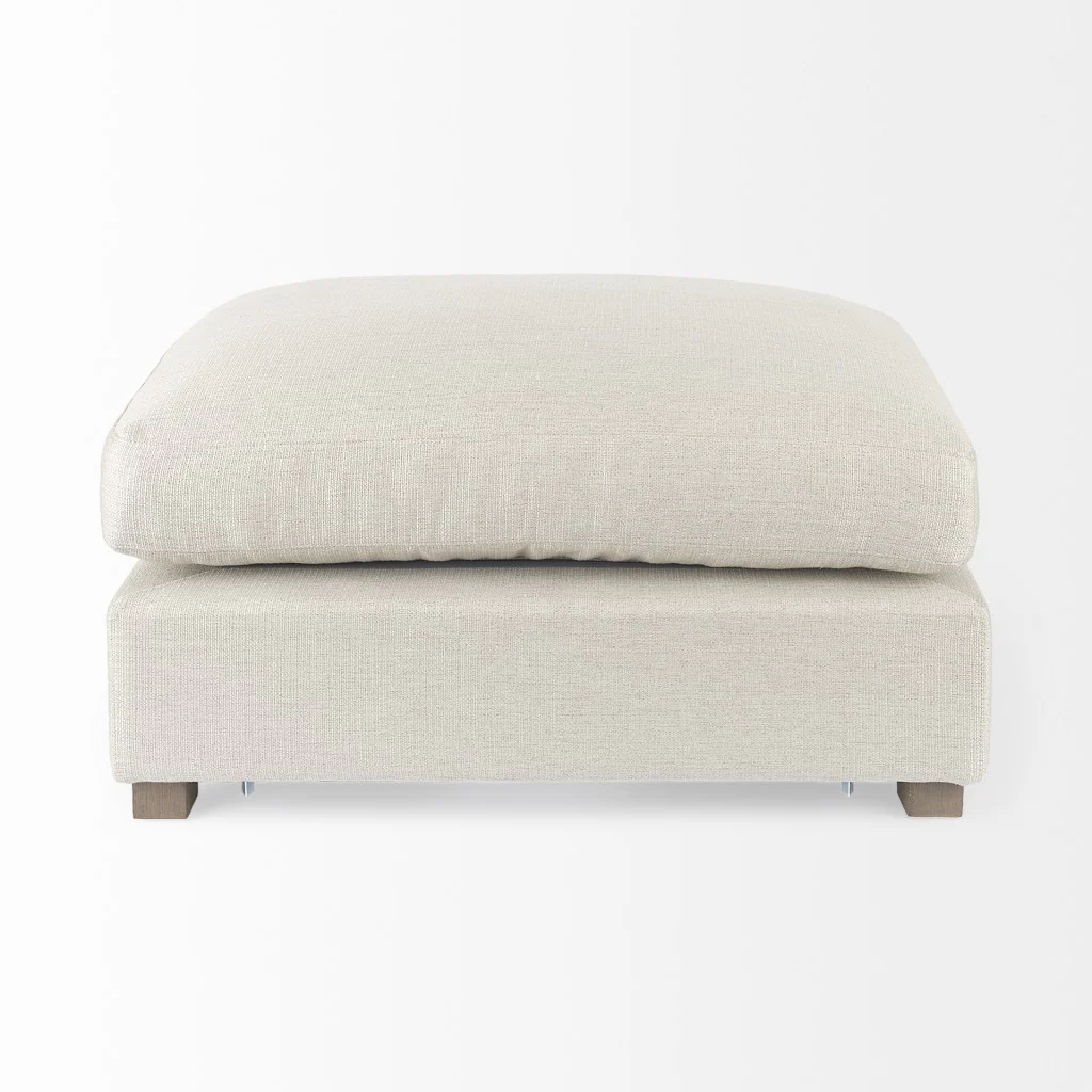Beige Fabric Covered Half Ottoman By Homeroots - Image 5