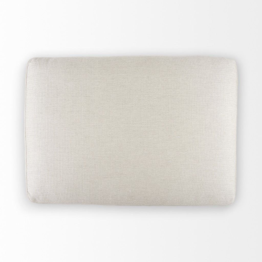 Beige Fabric Covered Half Ottoman By Homeroots - Image 6