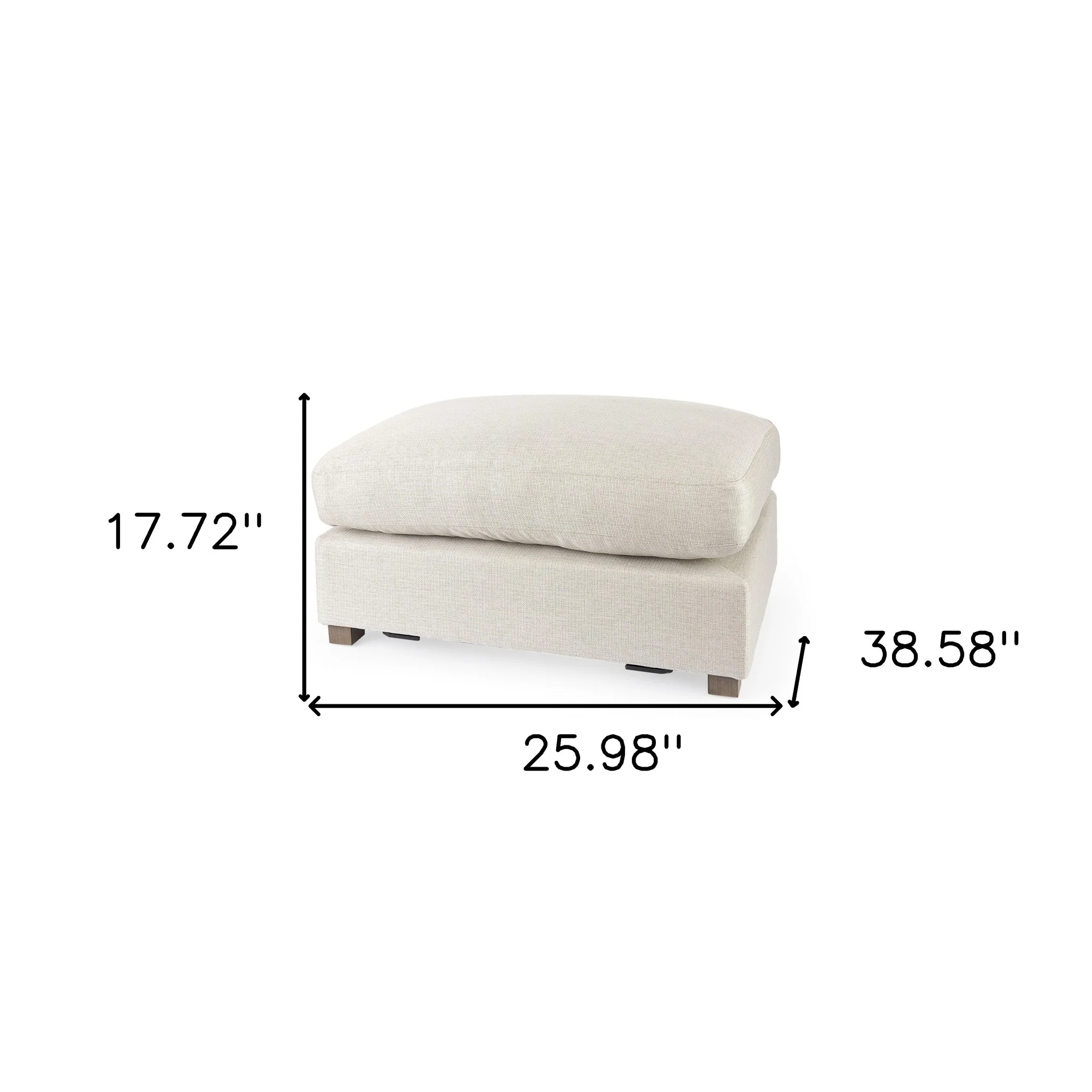 Beige Fabric Covered Half Ottoman By Homeroots - Image 9