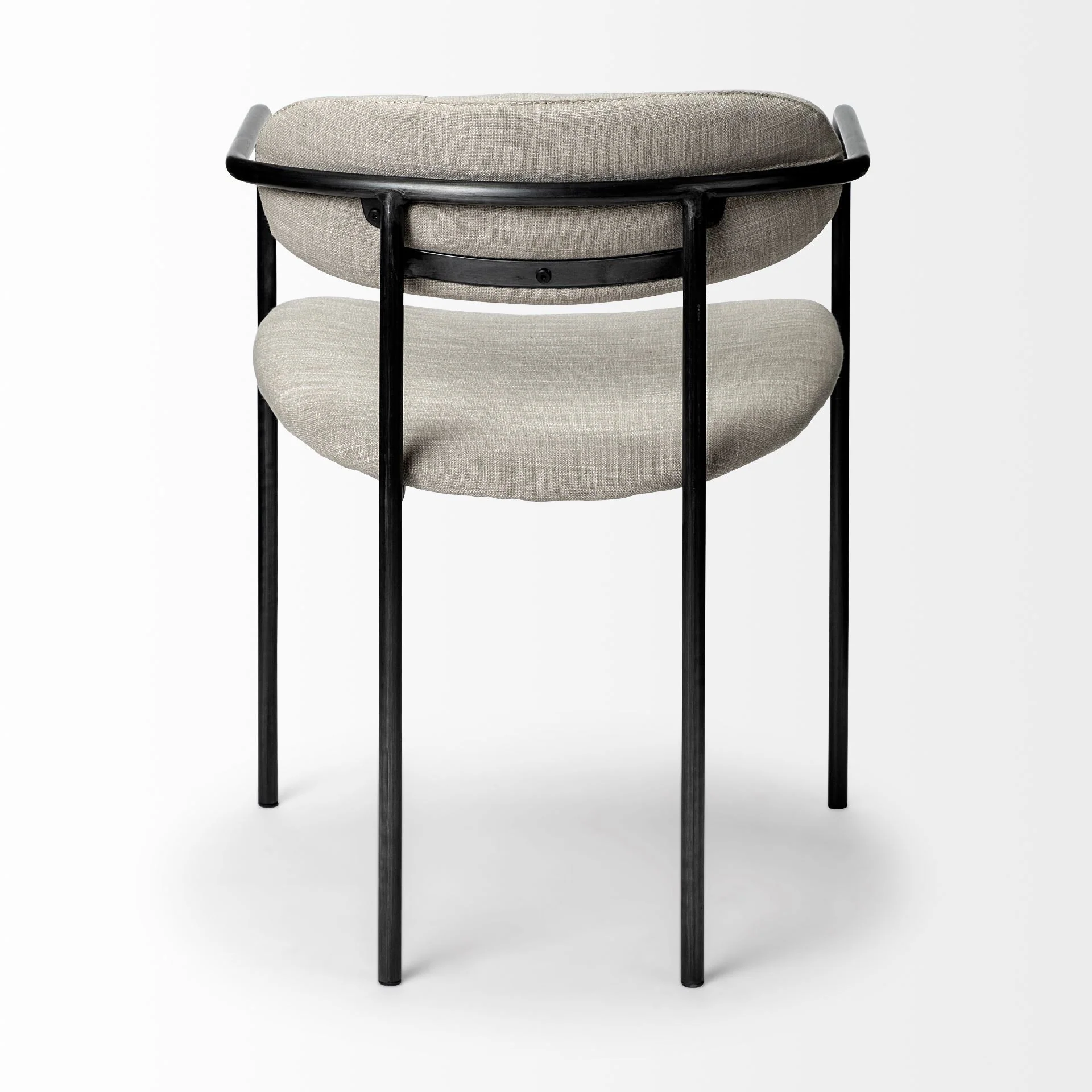 Beige Fabric Seat With Gun Metal Grey Iron Frame Dining Chair By Homeroots - Image 4