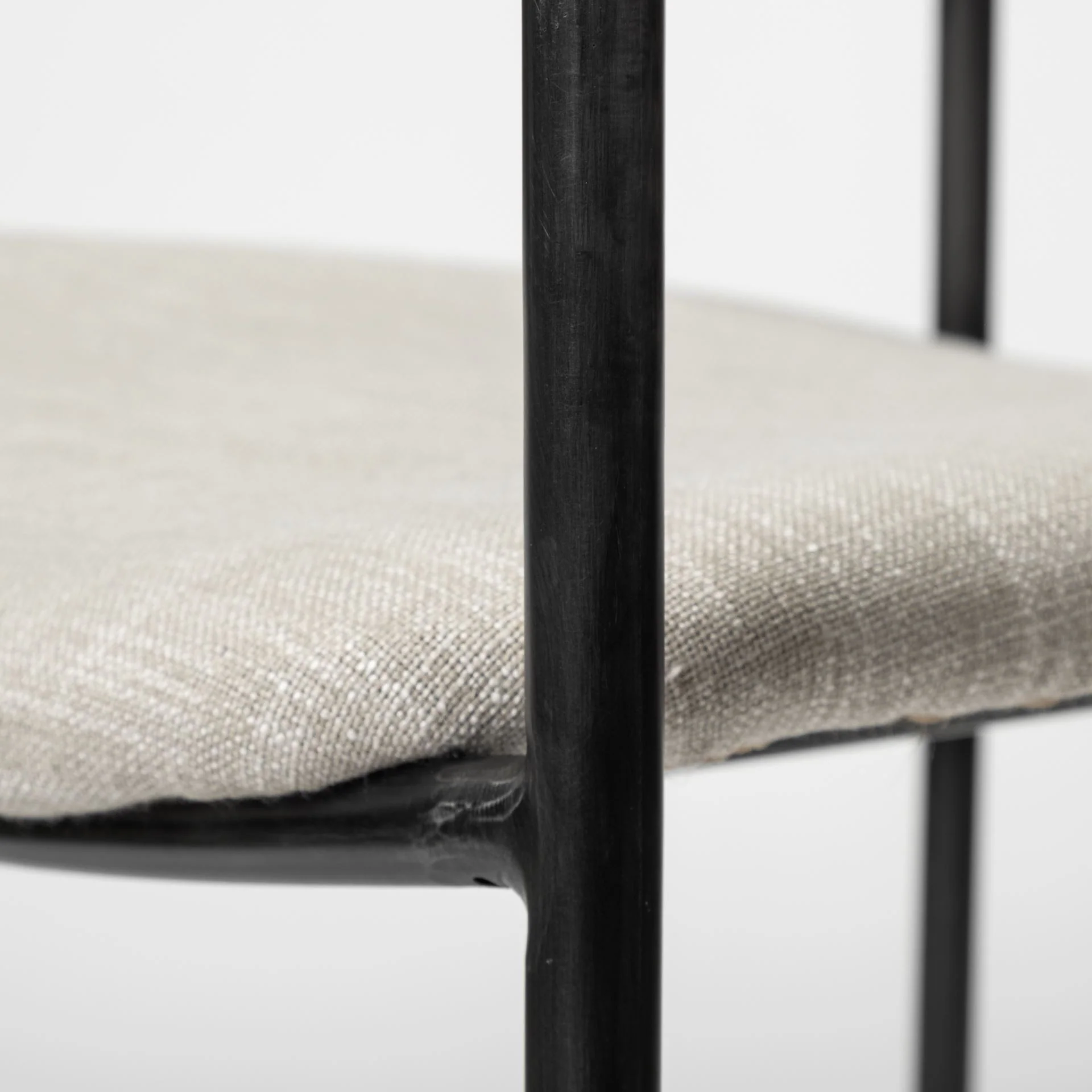 Beige Fabric Seat With Gun Metal Grey Iron Frame Dining Chair By Homeroots - Image 6