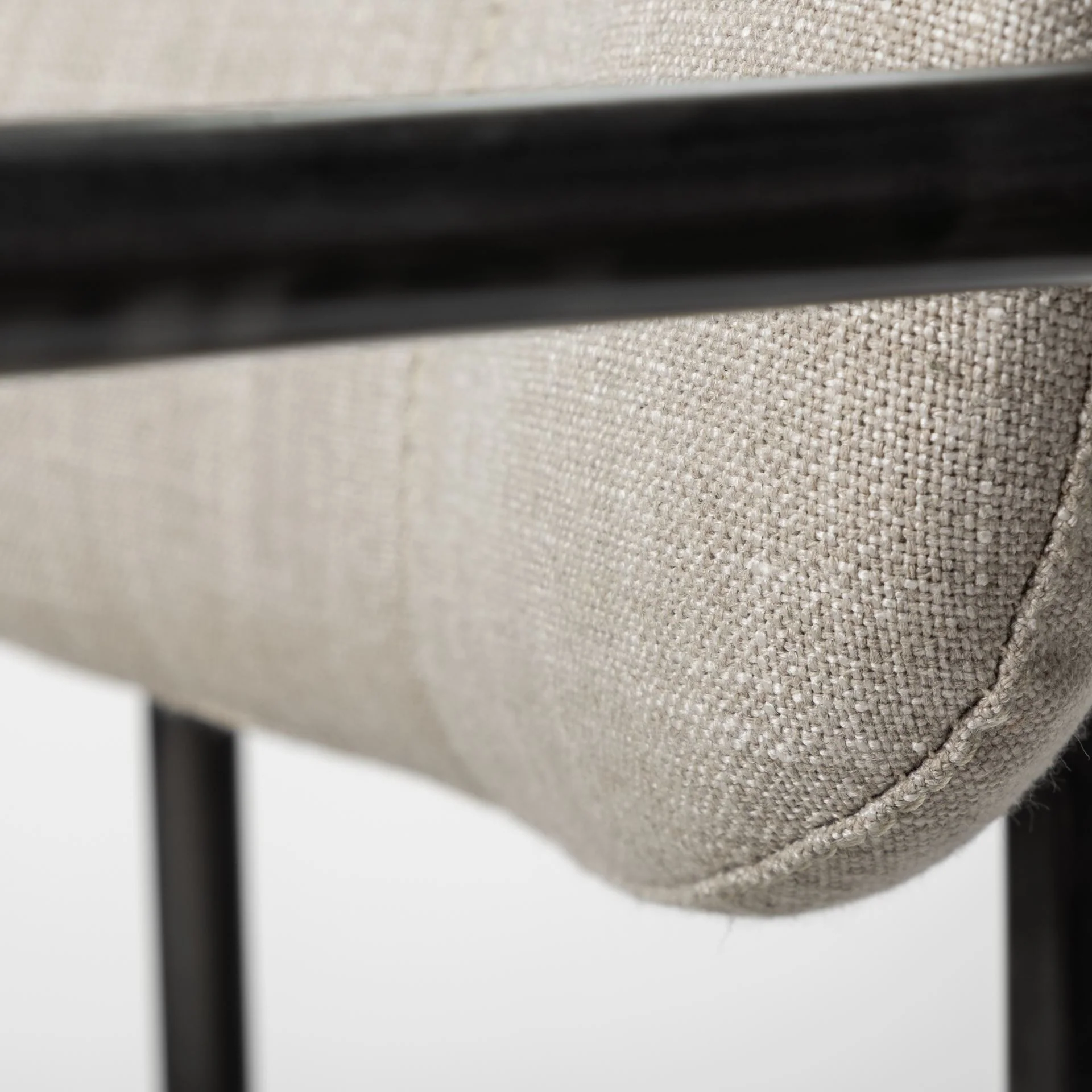 Beige Fabric Seat With Gun Metal Grey Iron Frame Dining Chair By Homeroots - Image 7