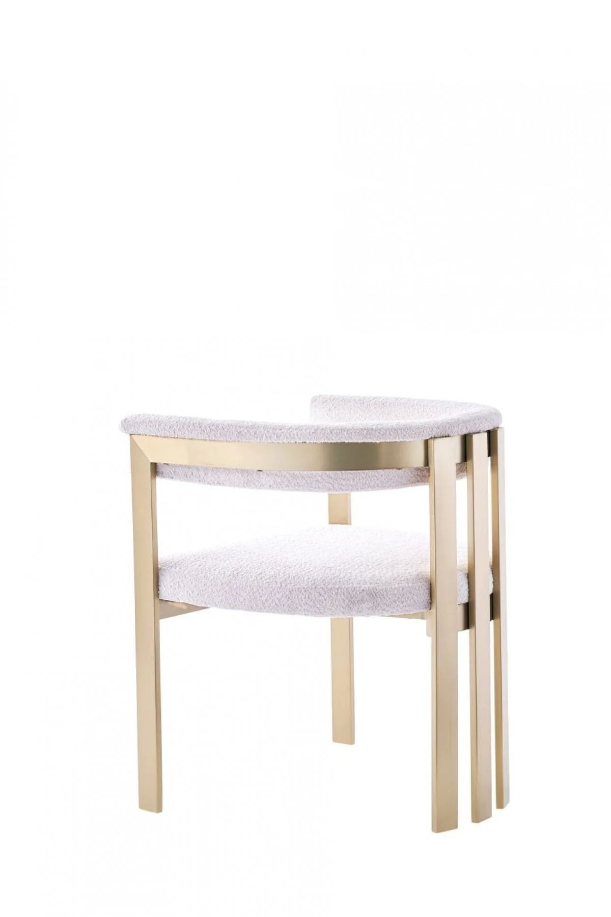 Beige Gold Dining Chair By Homeroots - Image 3