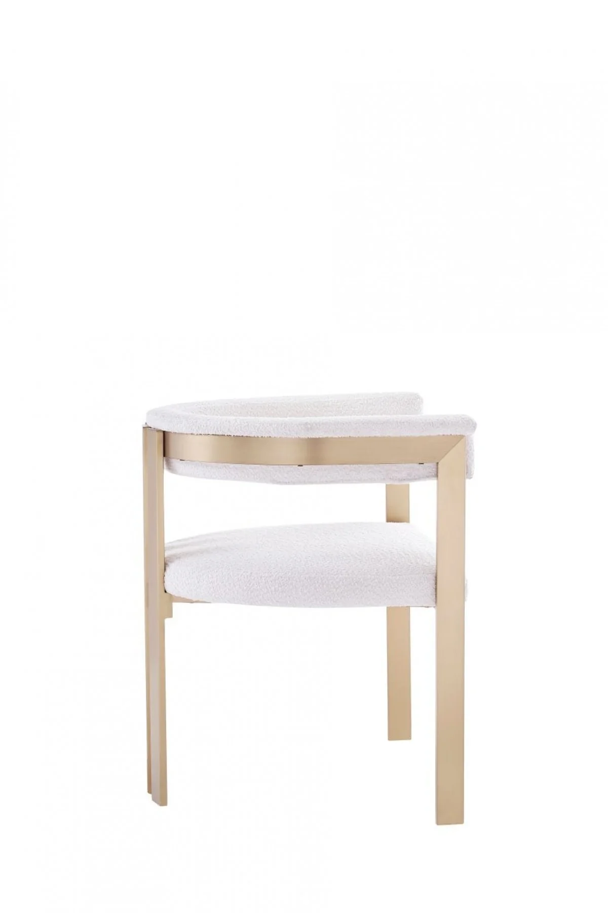 Beige Gold Dining Chair By Homeroots - Image 5