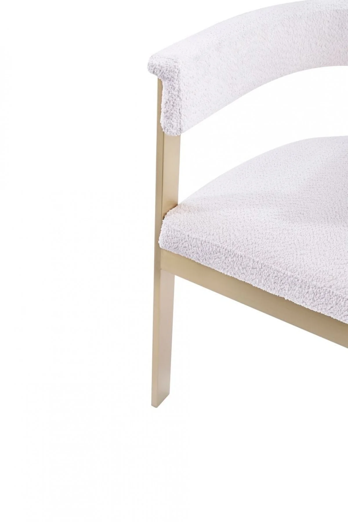 Beige Gold Dining Chair By Homeroots - Image 6