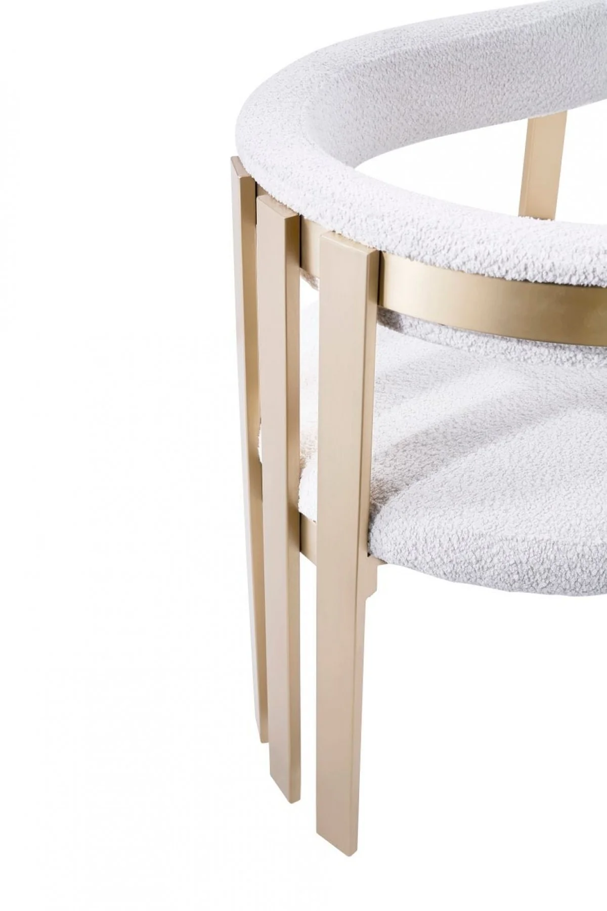 Beige Gold Dining Chair By Homeroots - Image 8