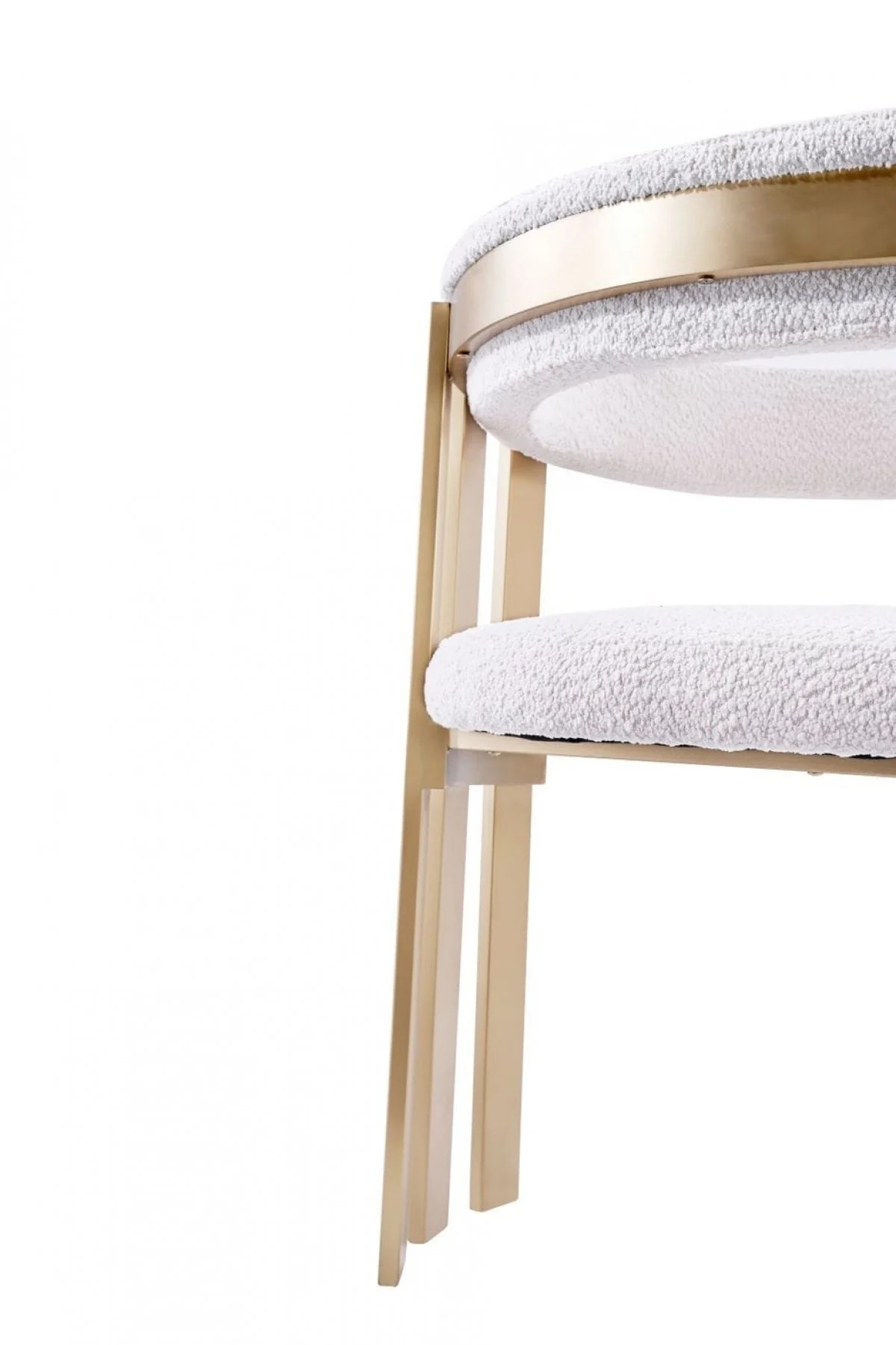 Beige Gold Dining Chair By Homeroots - Image 9