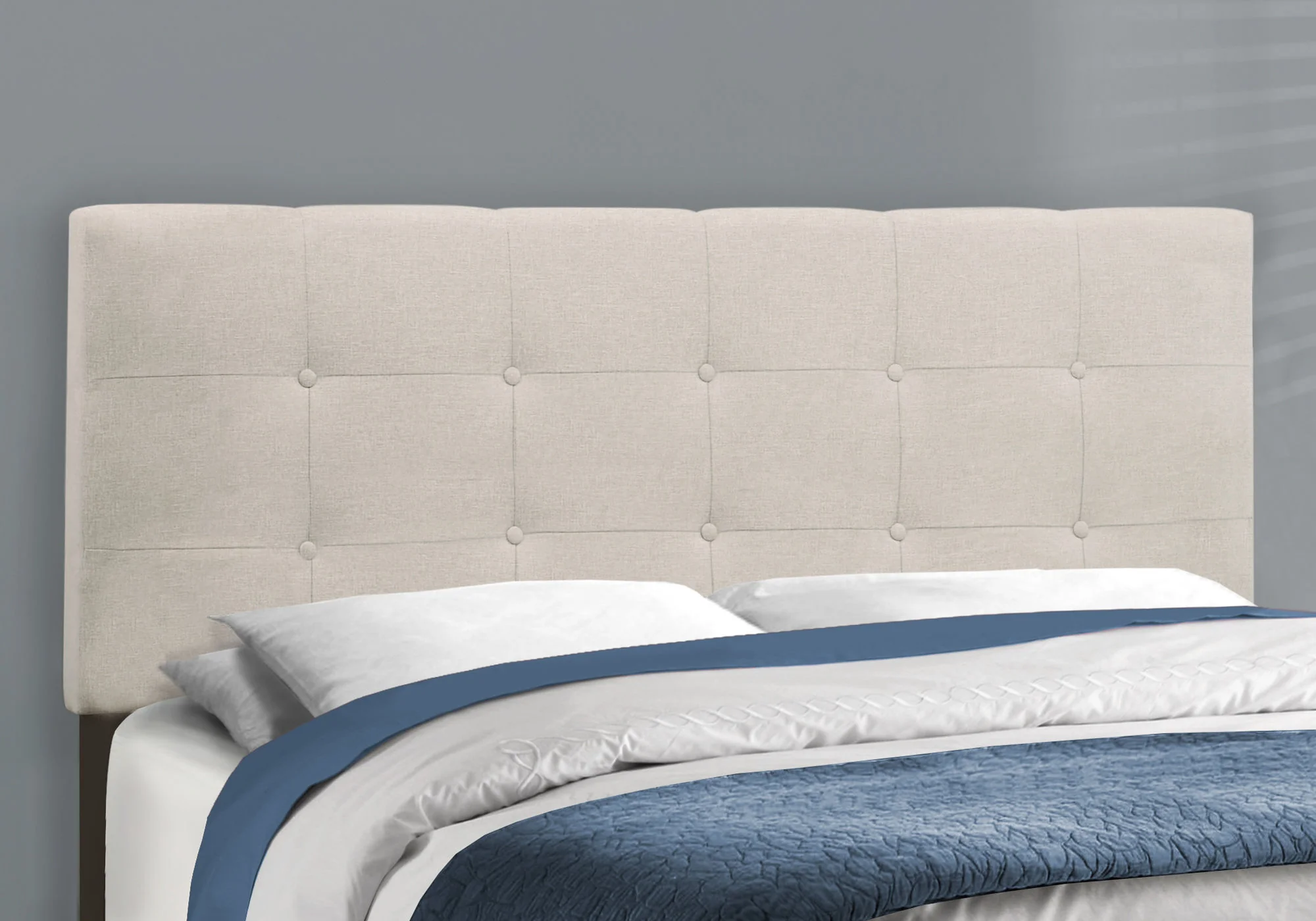 Beige Linen - Queen Size Bed By Homeroots - Image 2