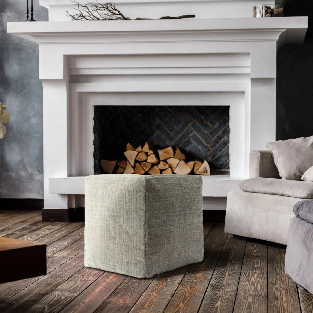 Beige Polyester Blend Ottoman By Homeroots - Image 2