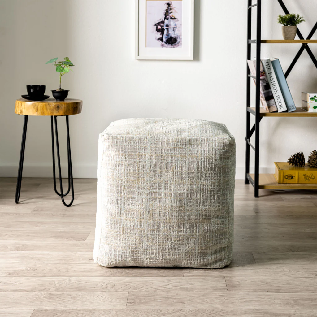 Beige Polyester Blend Ottoman By Homeroots - Image 8