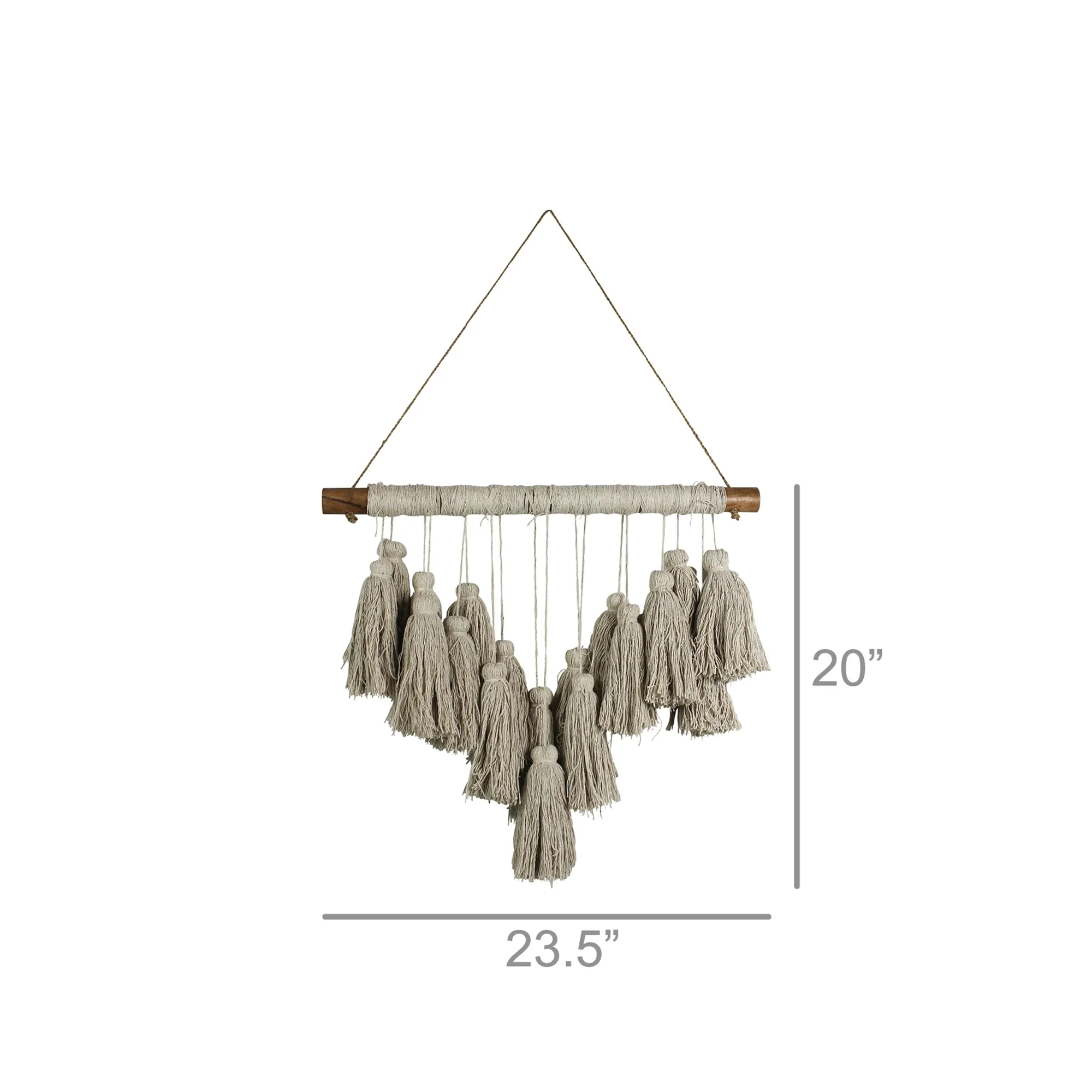 Beige Tassel Bohemian Wall Hanging By Homeroots - Image 2