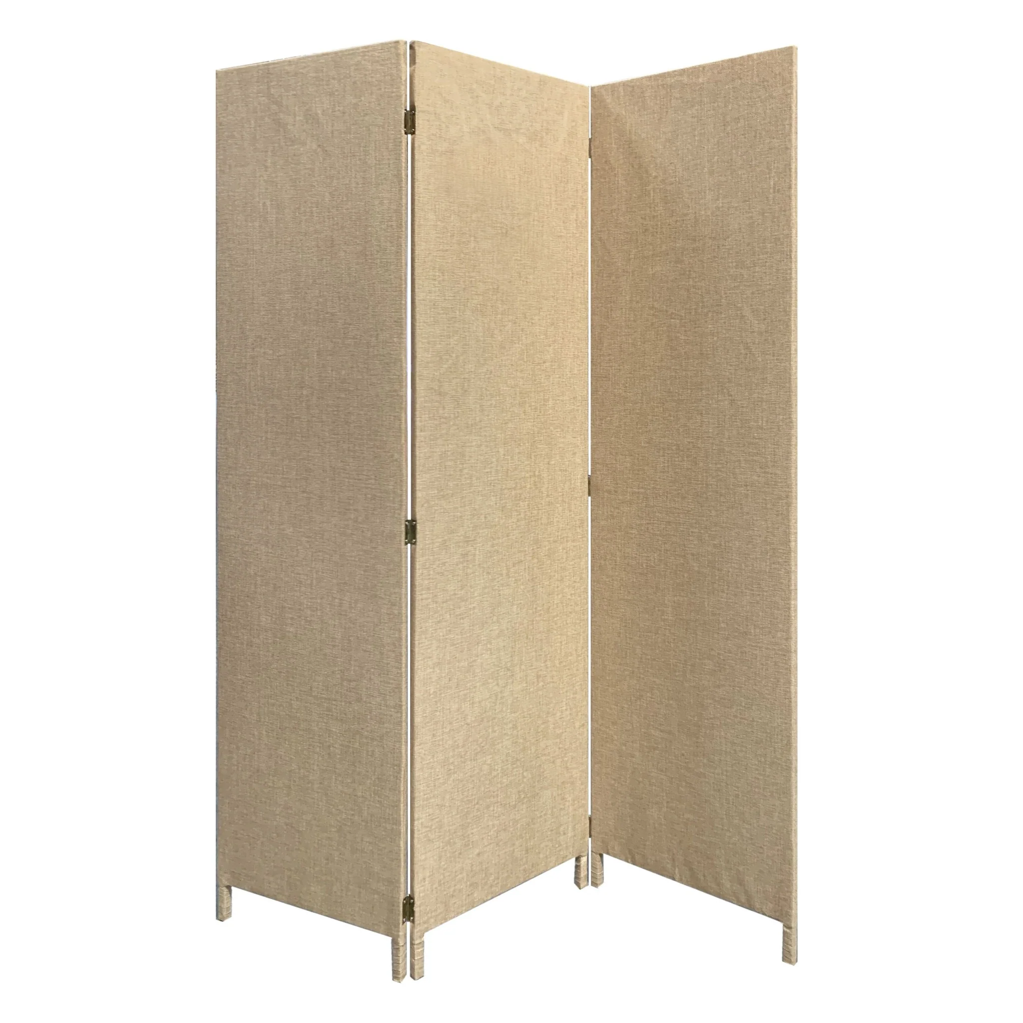 Beige Upholstered 3 Panel Room Divider Screen By Homeroots - Image 2