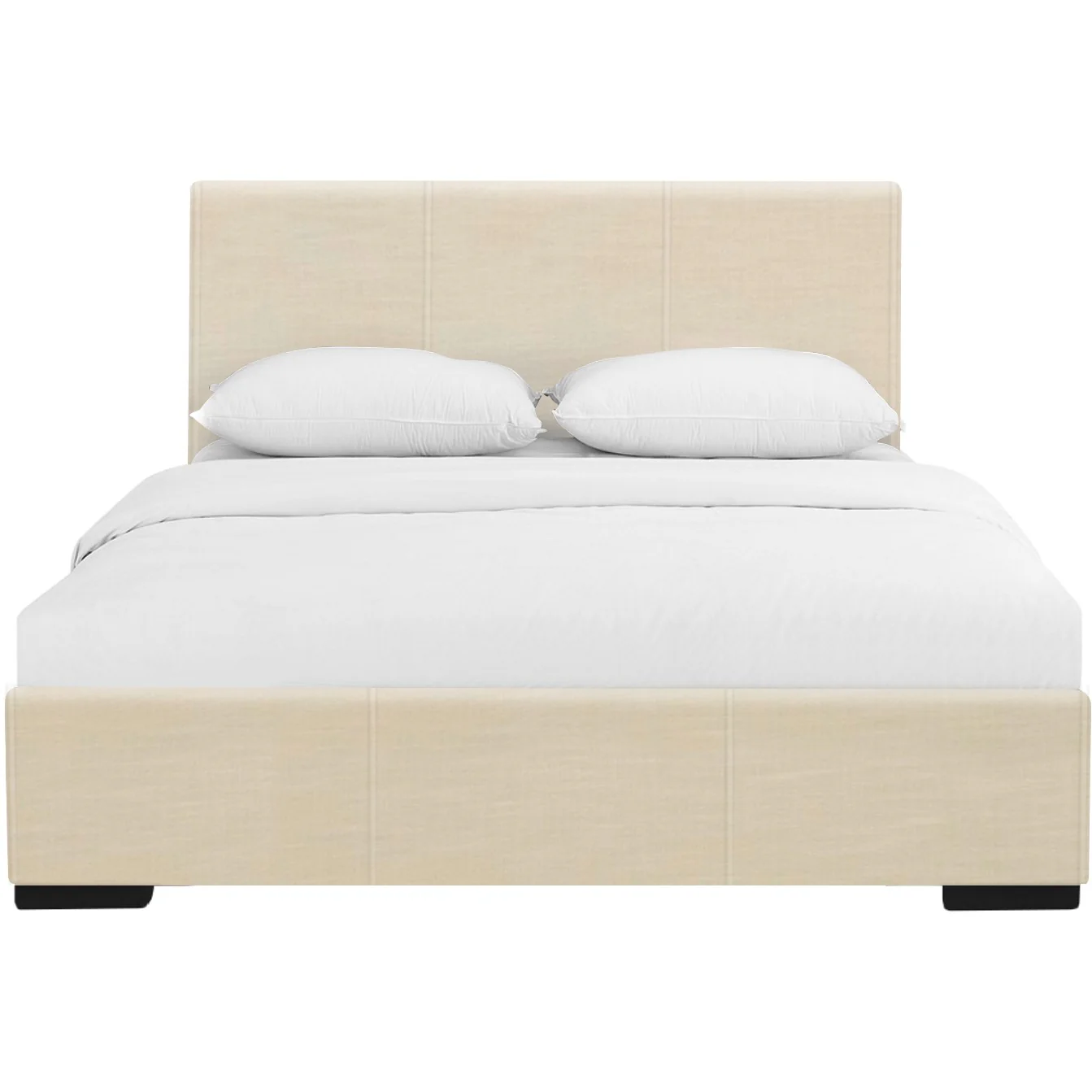 Beige Upholstered King Platform Bed By Homeroots - Image 2