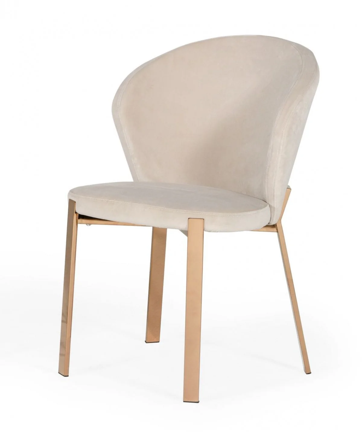 Beige Velvet Rosegold Dining Chair By Homeroots - Image 2