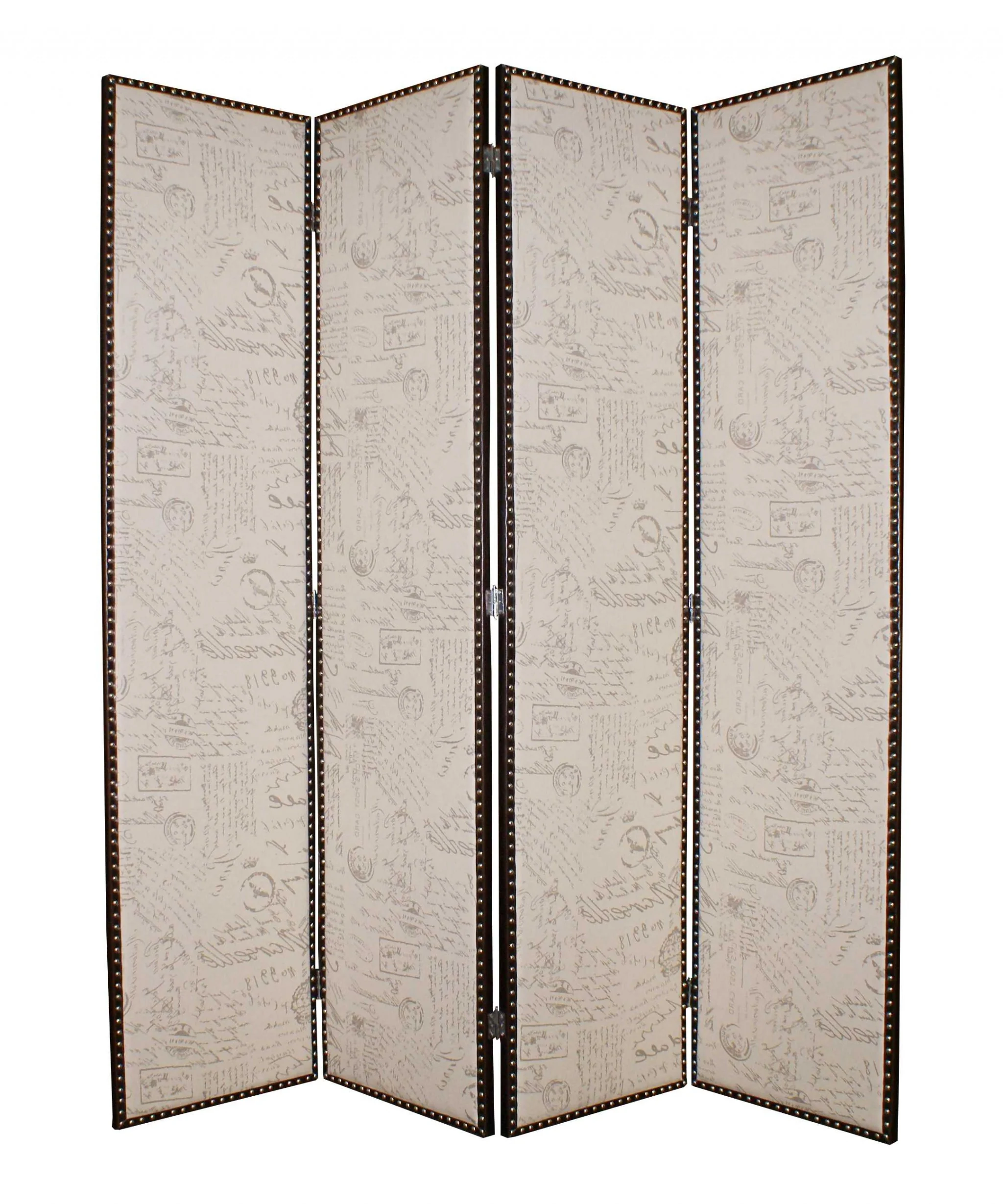 Beige Wood & Fabric Screen By Homeroots - Image 5